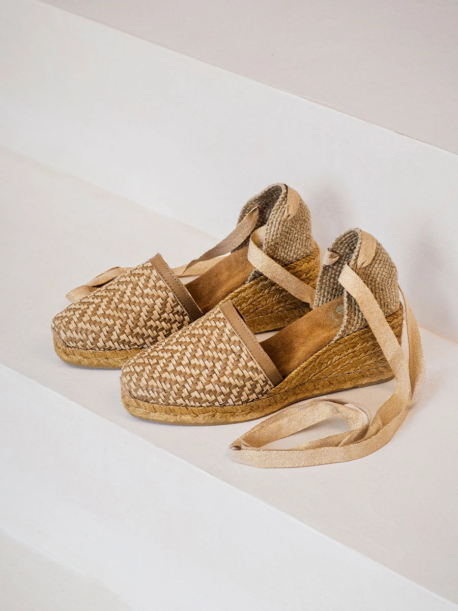 Toni Pons Figueres80 espadrilles compensées cuir tressé 5 cm