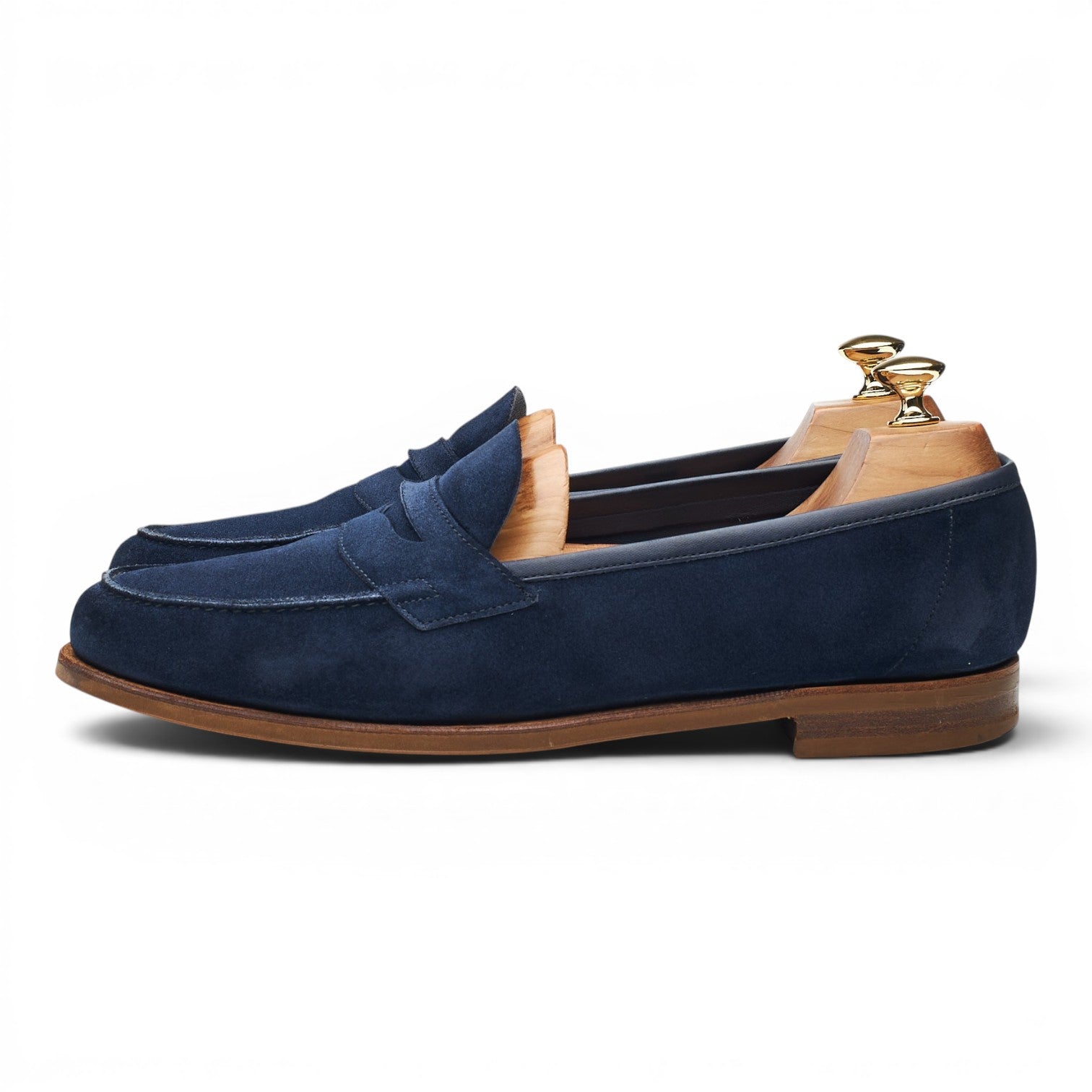 Edward Green Duke mocassin daim bleu marine UK 9.5