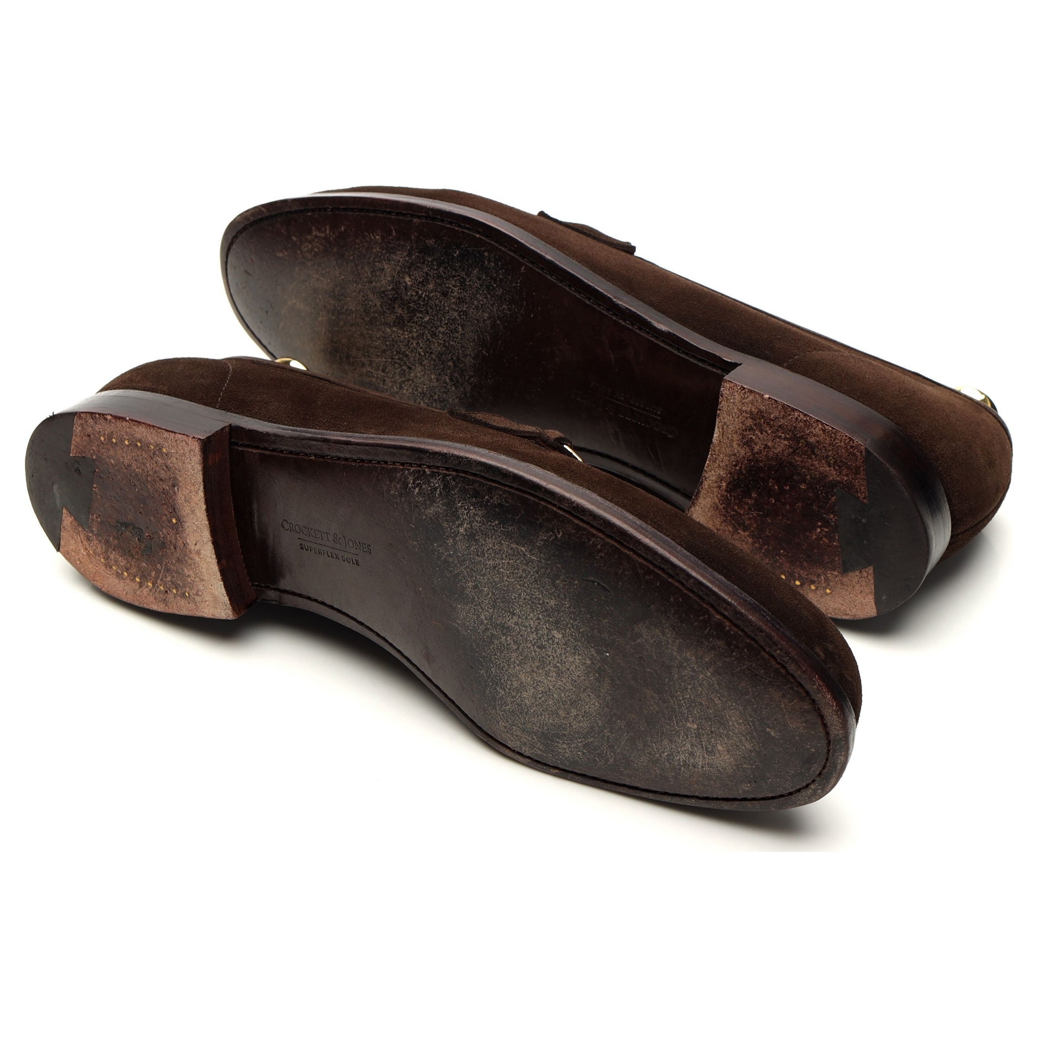 Double Monk Goldman mocassins mors daim marron foncé UK 9