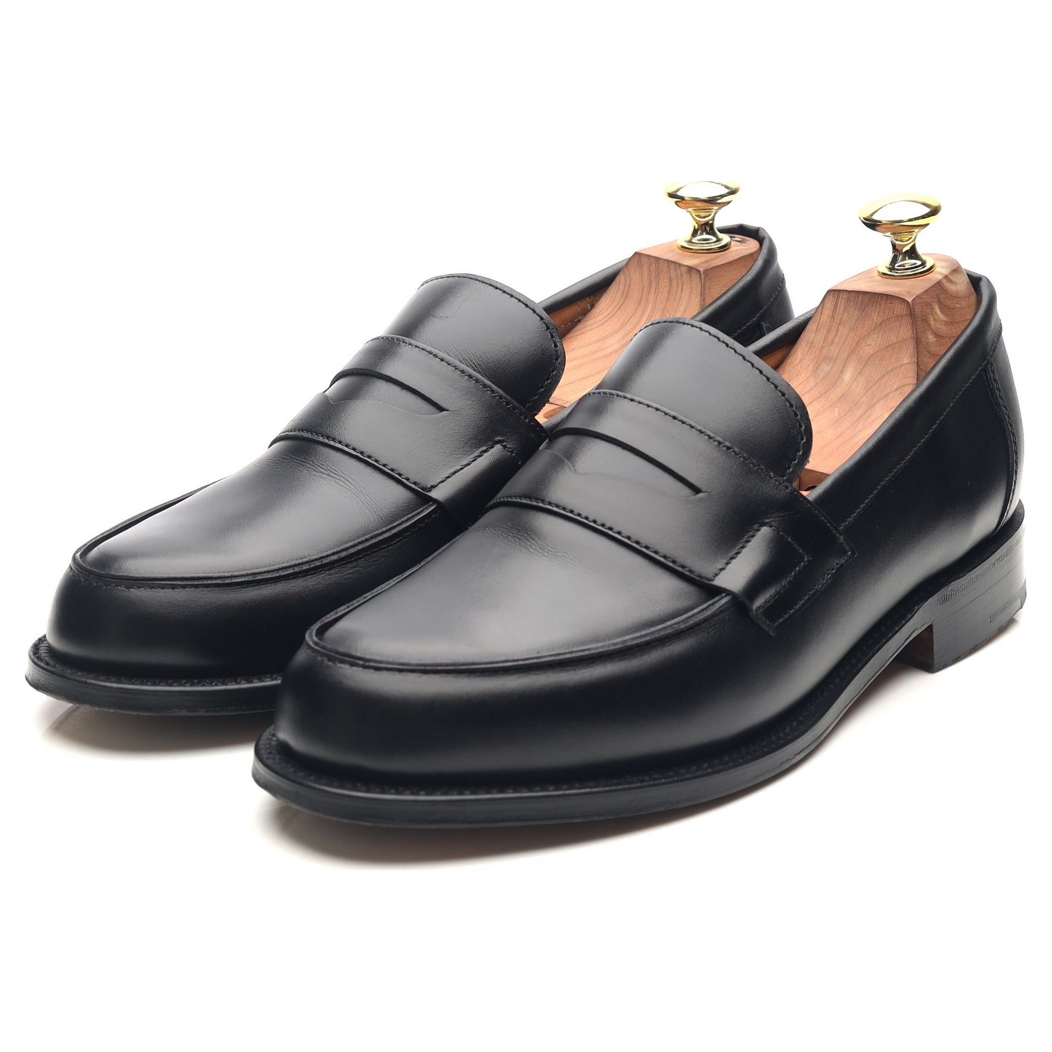 Grenson Epsom mocassin cuir noir pointure UK 7 cousu Goodyear