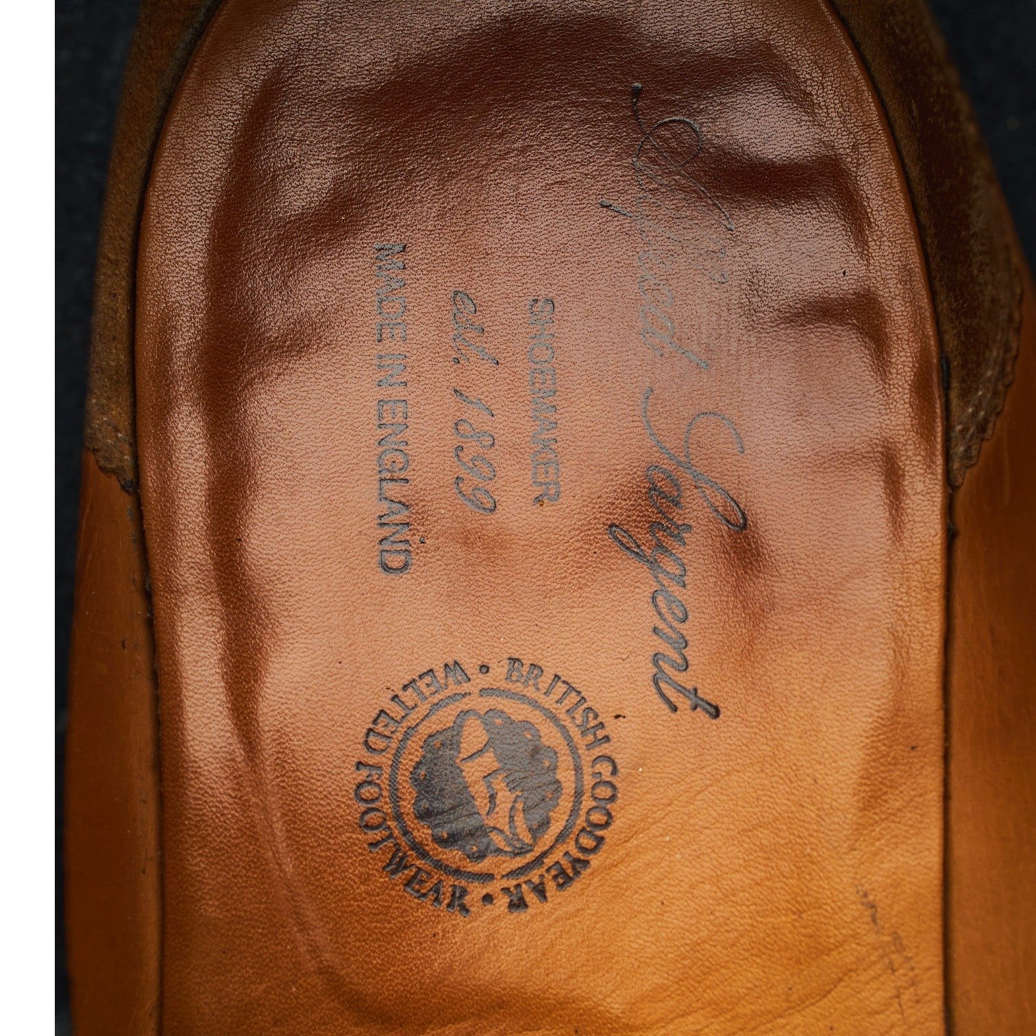 Alfred Sargent Finsbury mocassin daim noir pointure 8