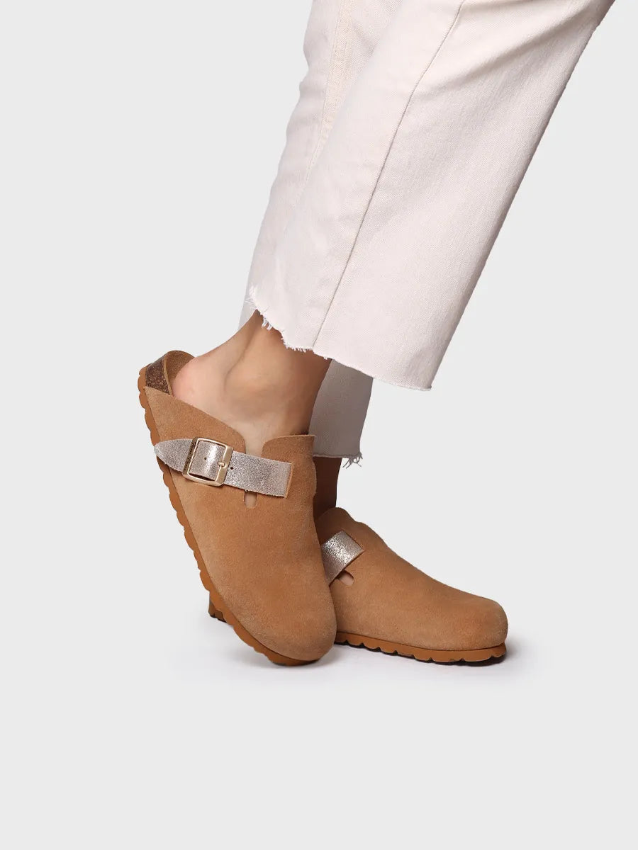 Toni Pons Gila-QT sabot femme daim camel