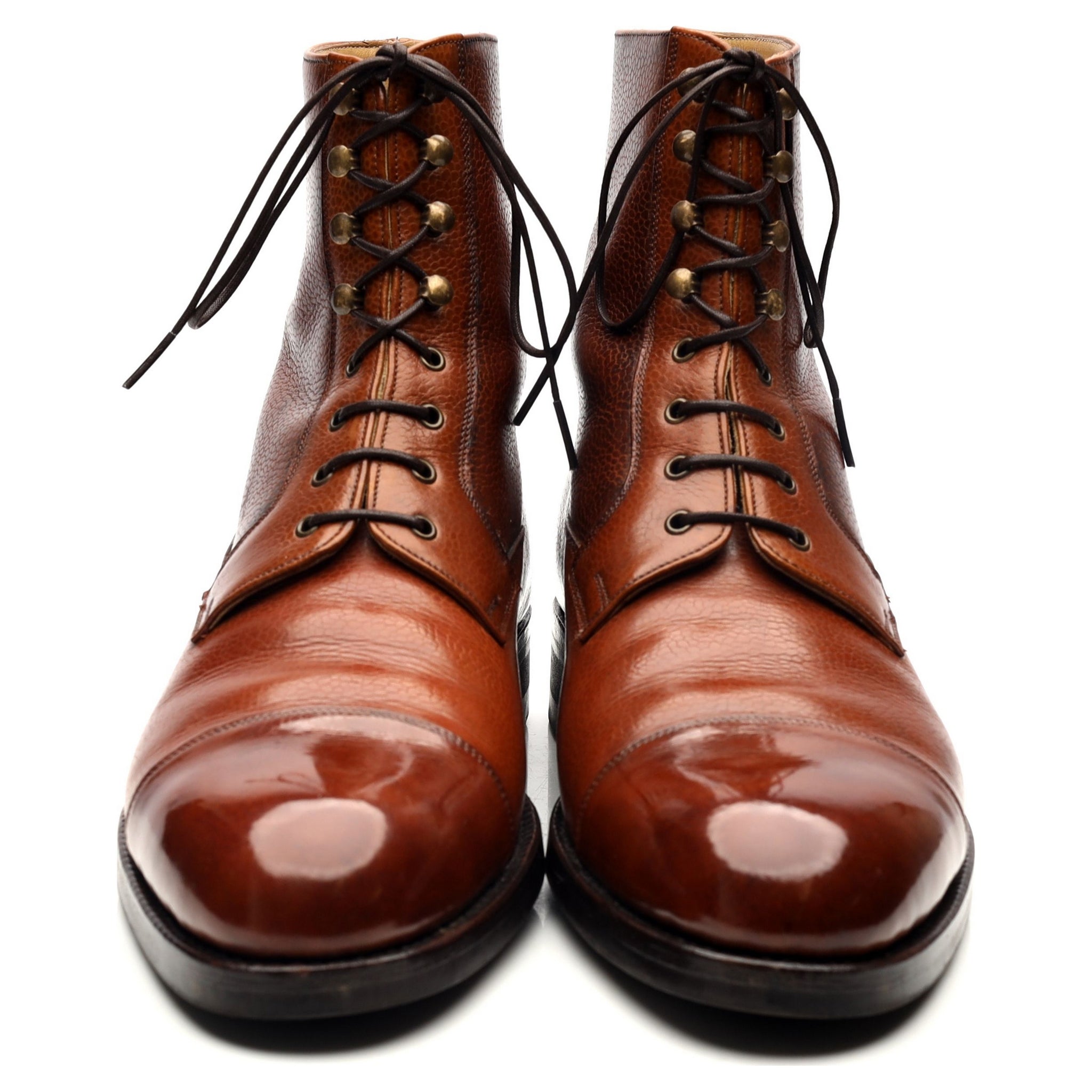 Vass Valway bottes cuir grain marron UK 9