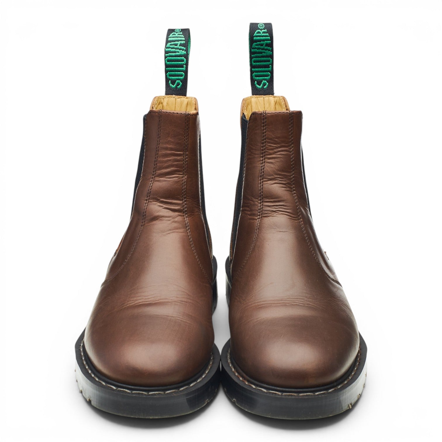 Solovair bottines chelsea cuir ciré marron 8.5 UK