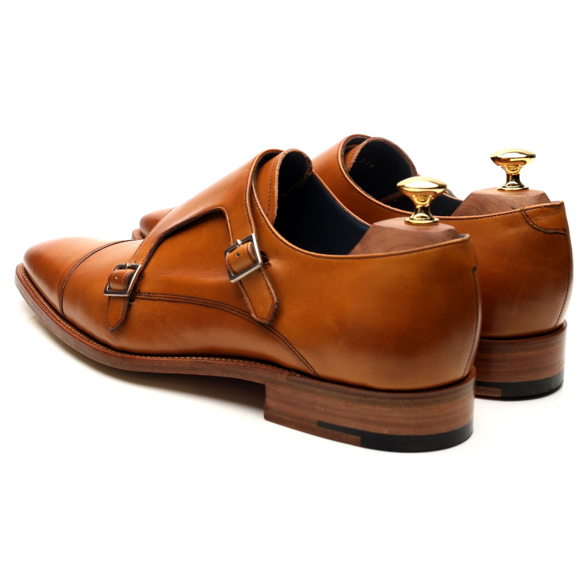 Barker Hillman chaussures monk cuir marron UK 9