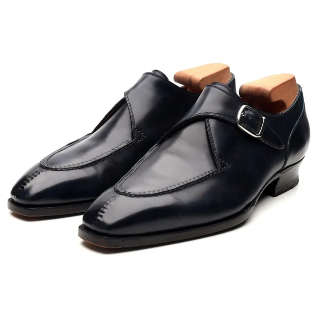 Timber Lee III monk strap cuir bleu marine UK 7.5