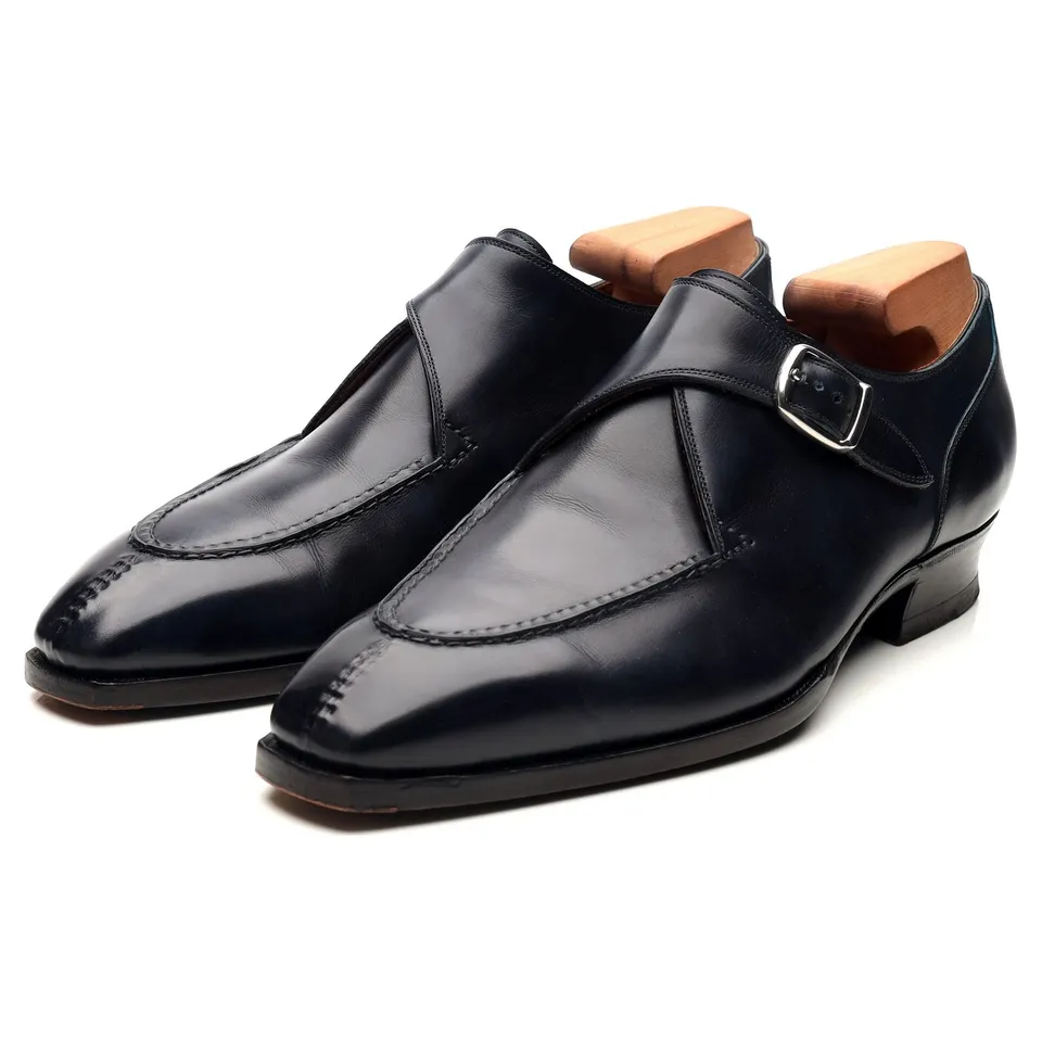 Timber Lee III monk strap cuir bleu marine UK 7.5