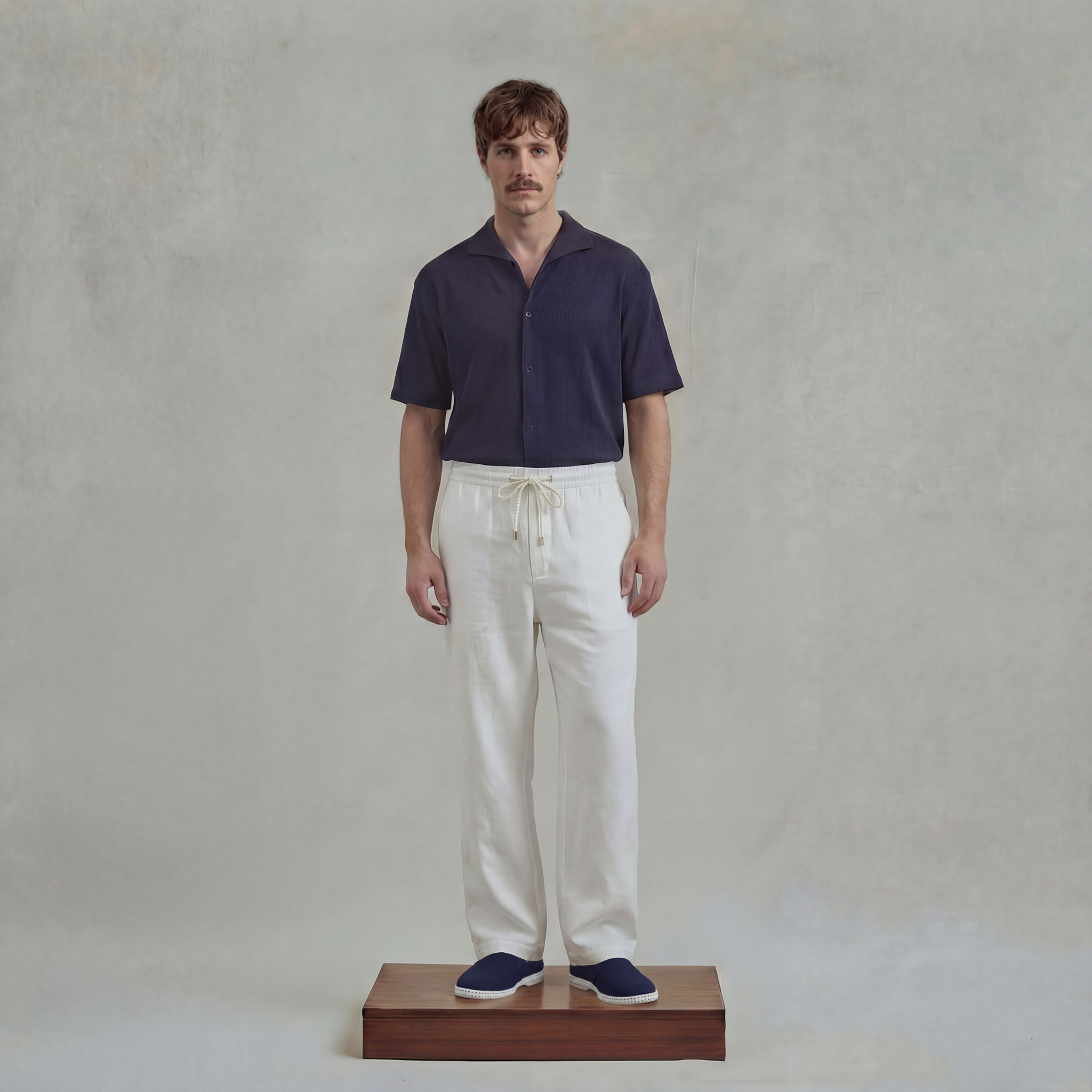 Rivieras Porto pantalon lin blanc coupe droite
