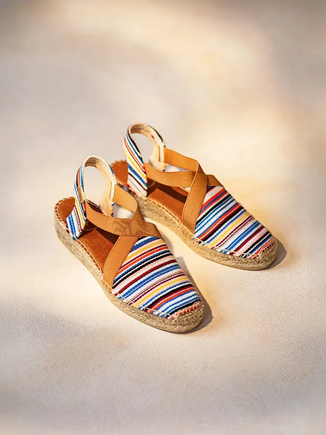Toni Pons Vinaros espadrille toile rayée vegan 3 cm
