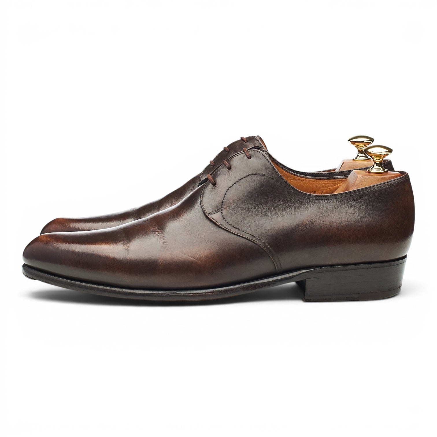 J.M. Weston 449 derby cuir marron foncé UK 9 semelle cuir