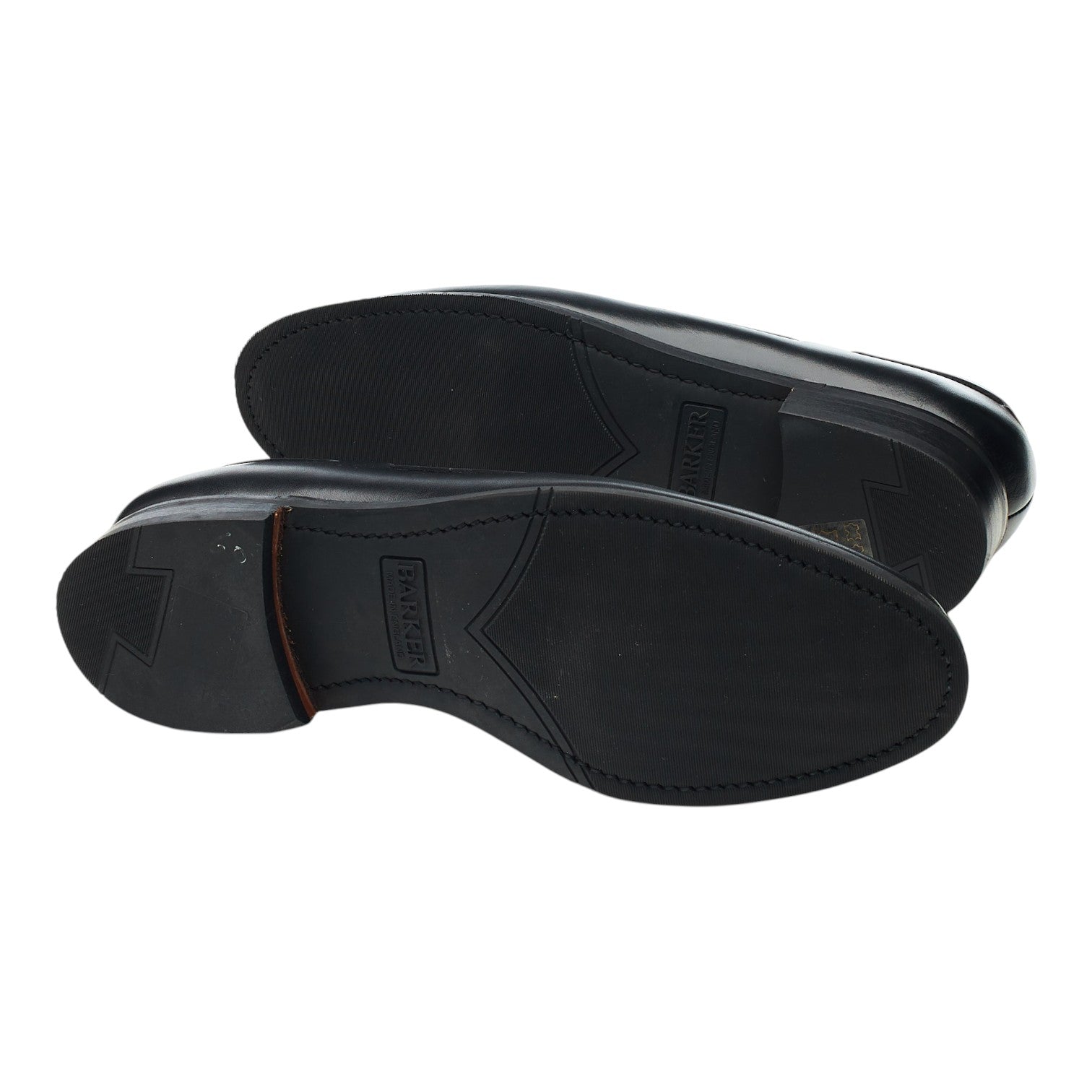 Barker Sienna mocassin cuir noir pompons 5 UK