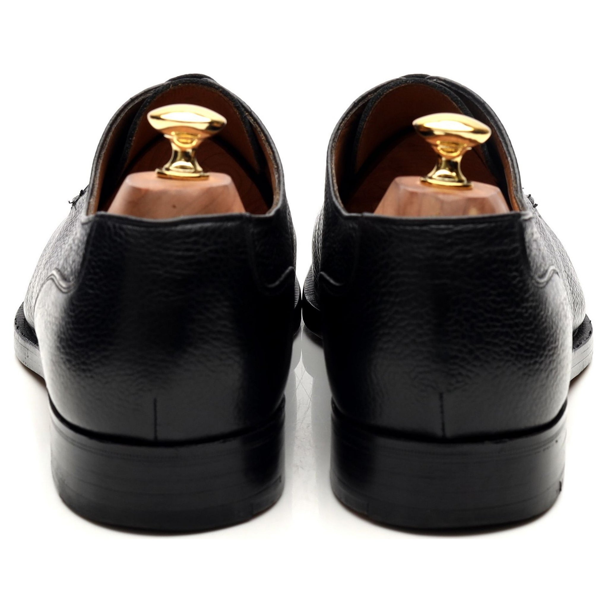 New & Lingwood derby cuir grain noir UK 10.5 large