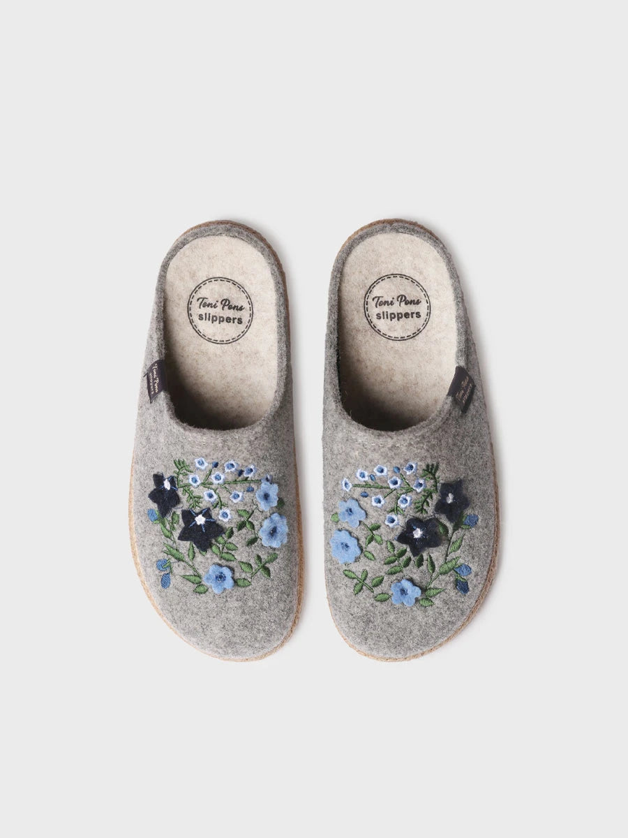 Toni Pons Deli-EF chaussons feutre fleurs femme