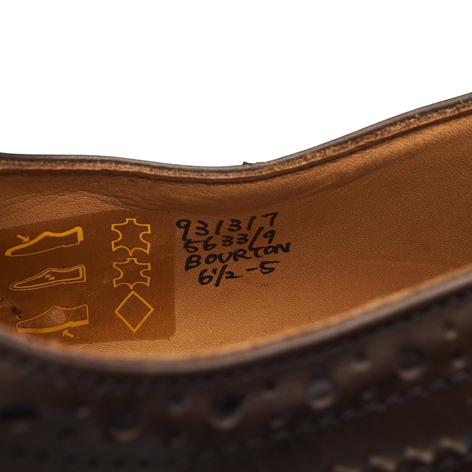Tricker's Bourton derby marron foncé cuir pointure UK 6,5