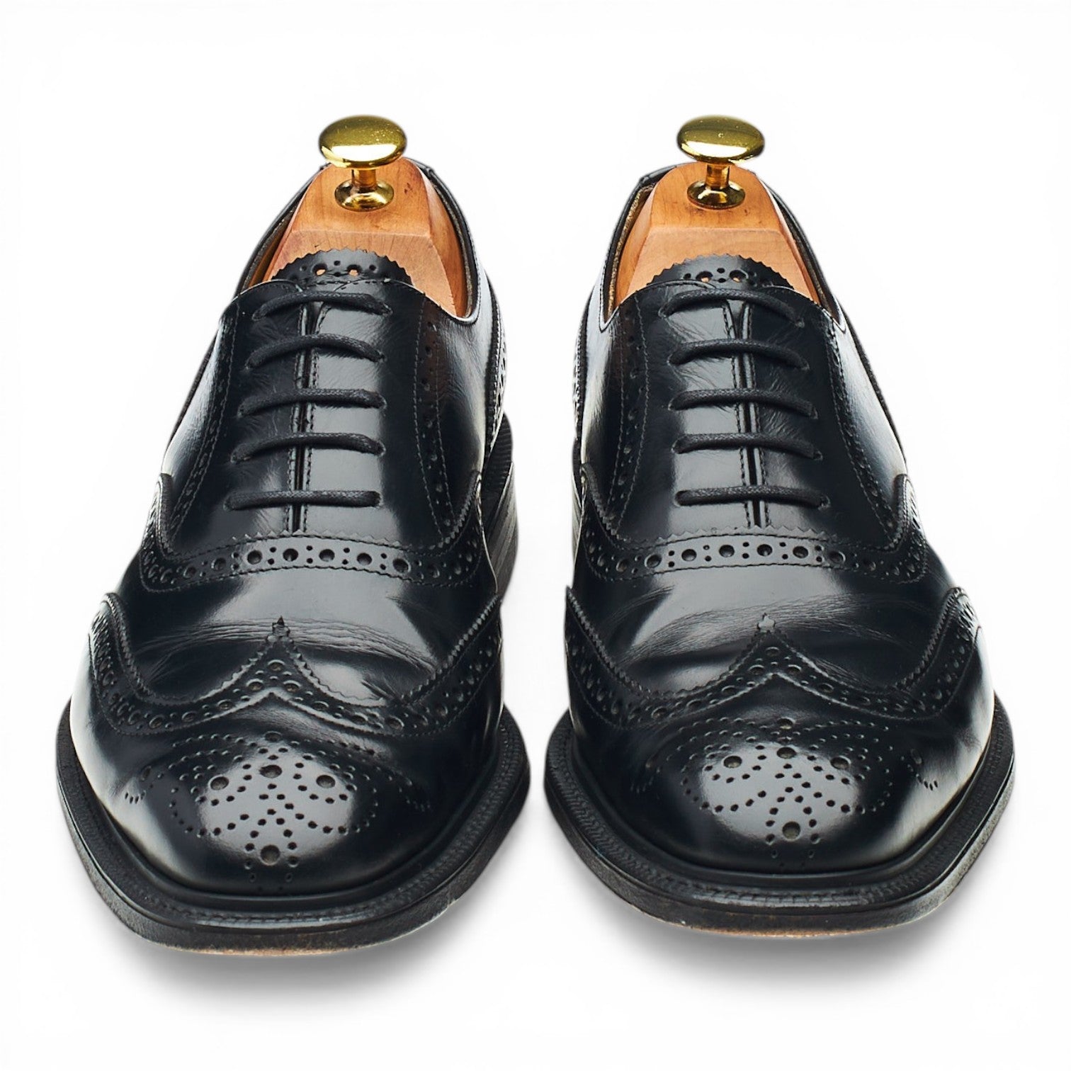 Cheaney richelieu brogue wingtip cuir noir UK 8