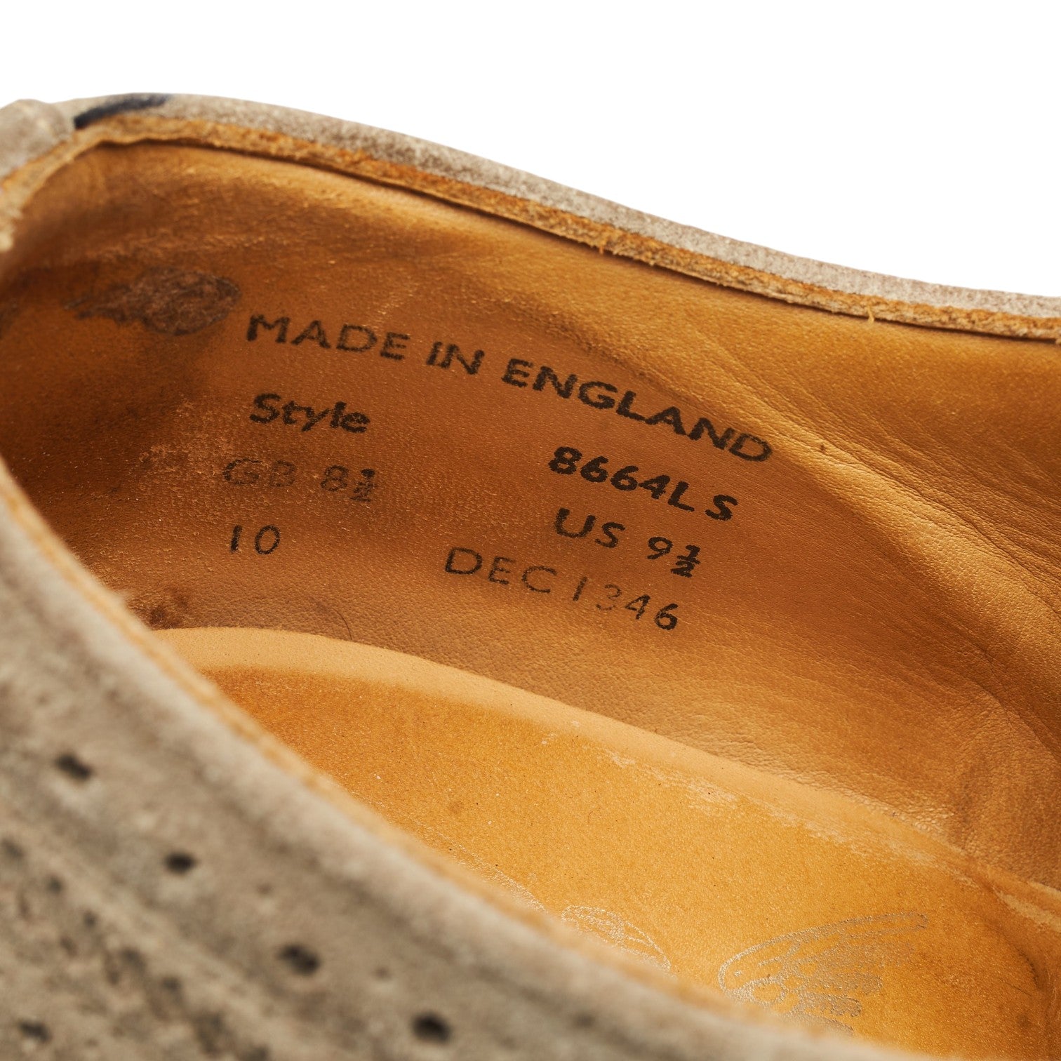 Mark McNairy derby brogue suède beige UK 8.5