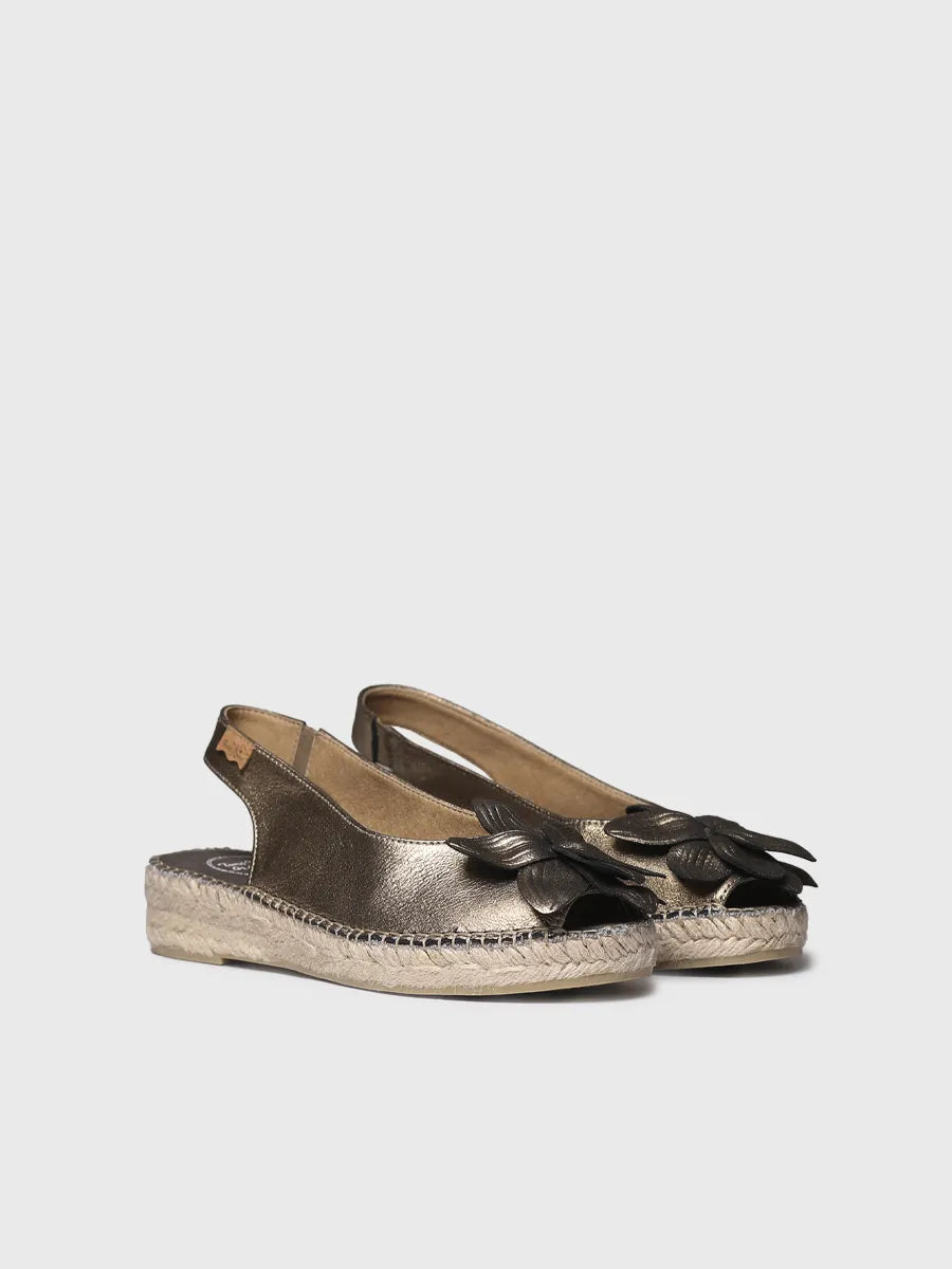 Toni Pons Erica-FN Espadrilles Femme Cuir Métallisé