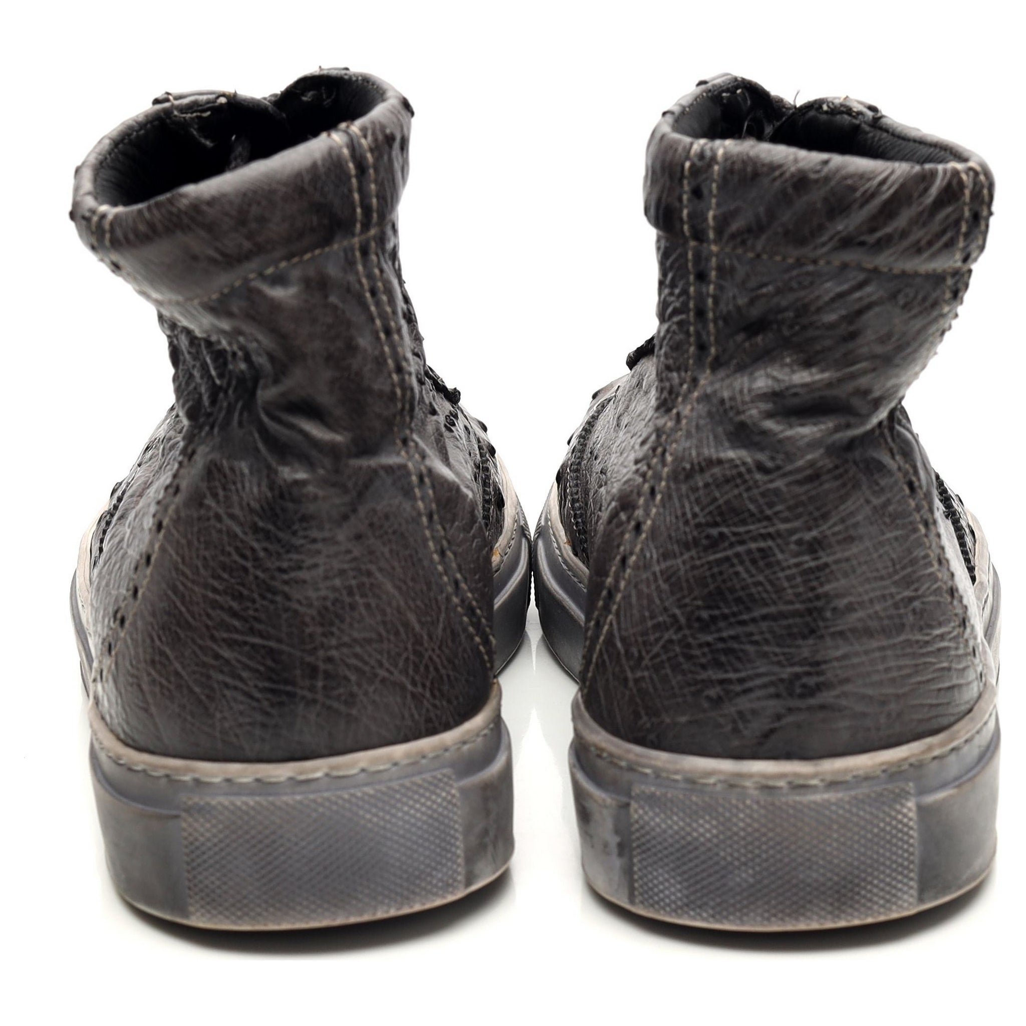 Cabasso basket montante cuir autruche grise UK 10