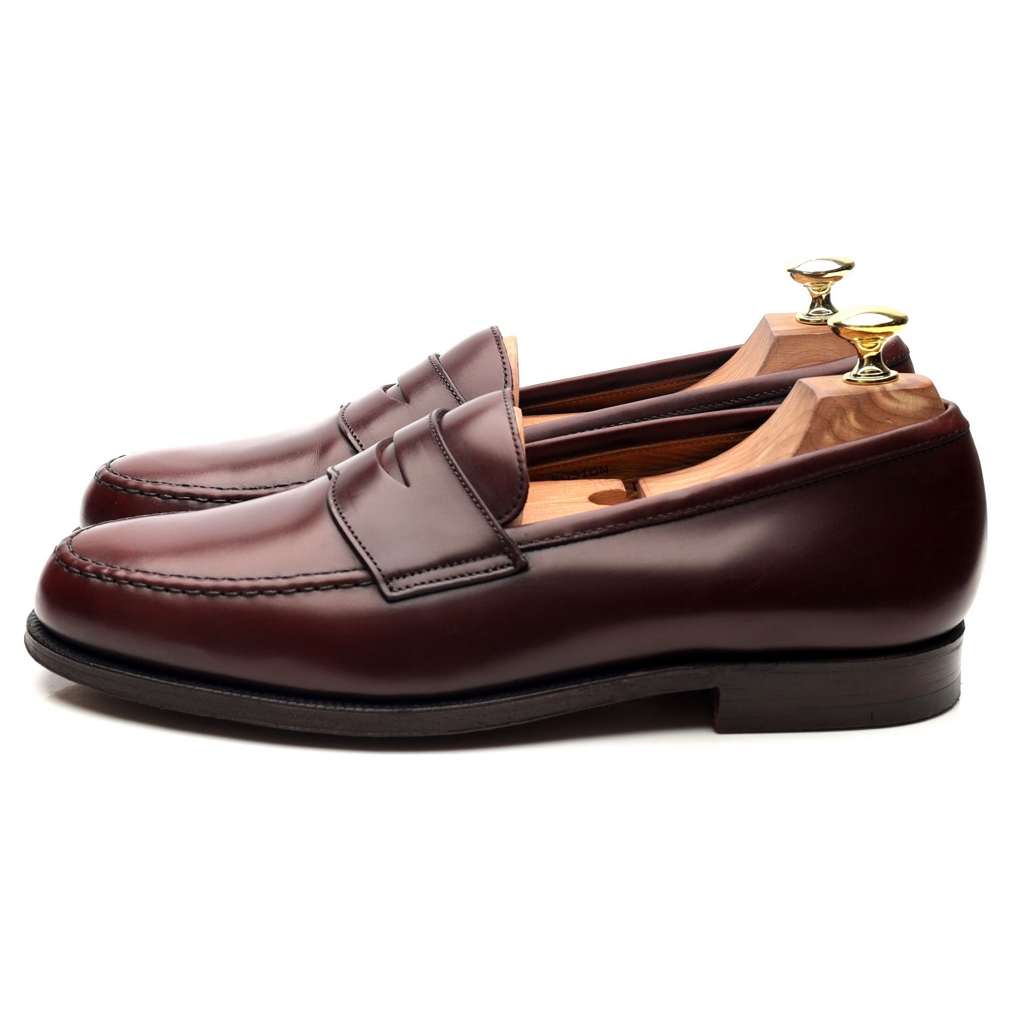 Crockett & Jones Boston mocassin cuir bordeaux UK 7.5