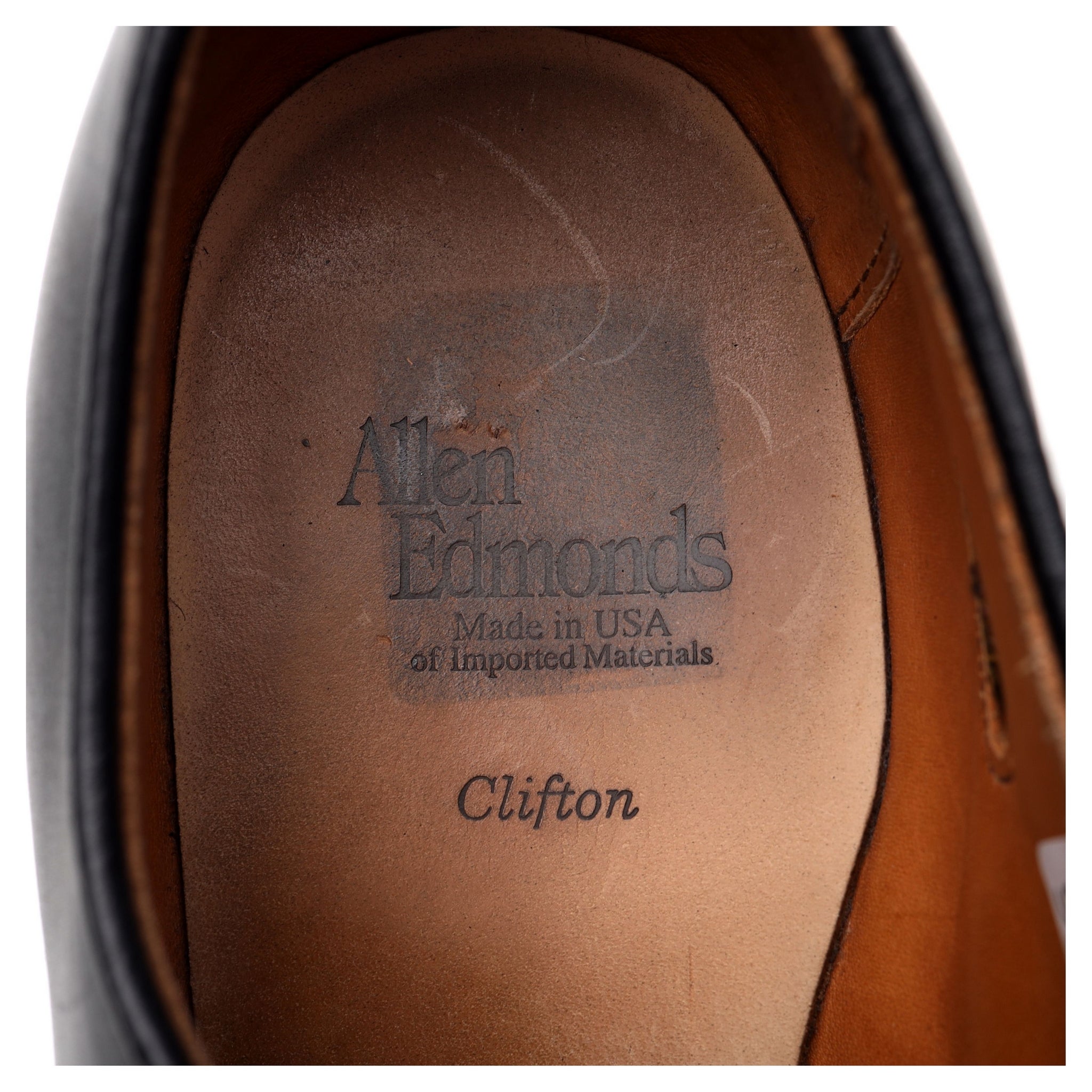 Allen Edmonds Clifton derby cuir noir UK 7 bout droit