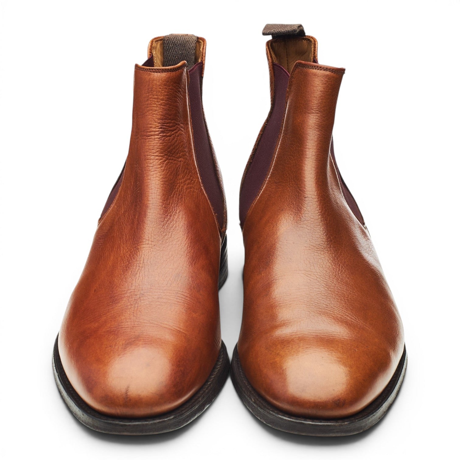 Cheaney Barnes bottines chelsea cuir grainé marron UK 9,5