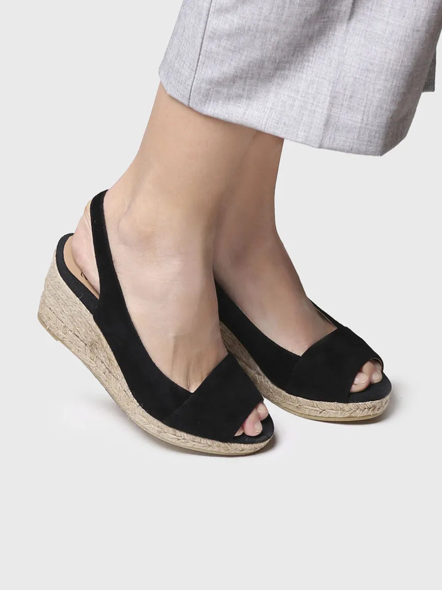Toni Pons MONZA-A espadrille compensée daim noir