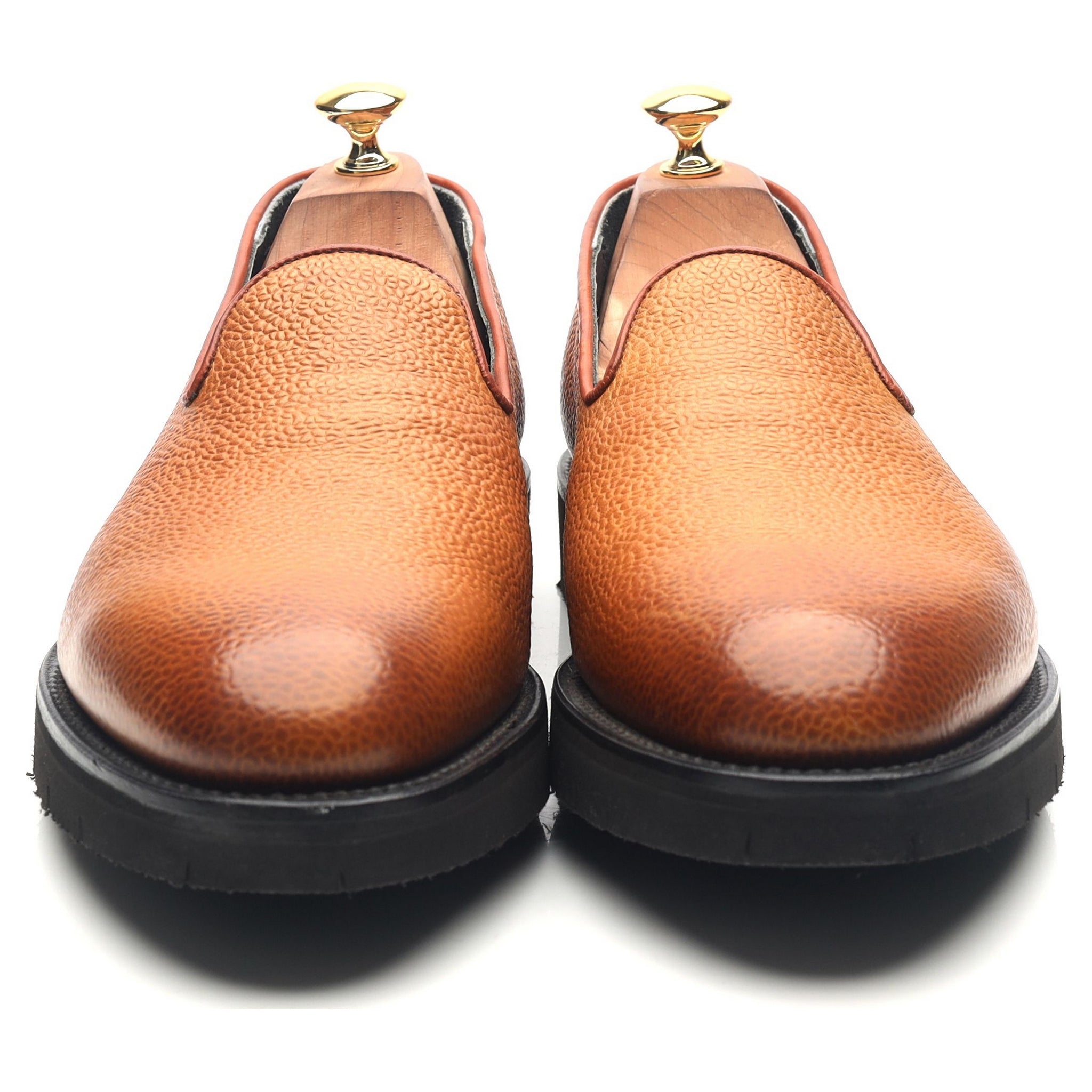 Hardy Amies mocassins cuir grainé marron UK 10