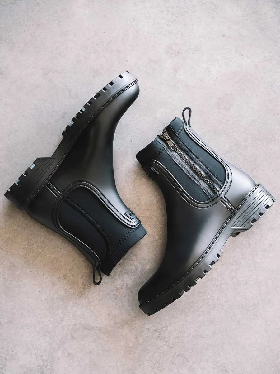 Toni Pons Clais botte de pluie noire zip