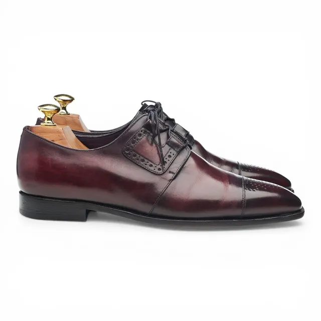 Berluti Derby cap toe cuir bordeaux 7,5