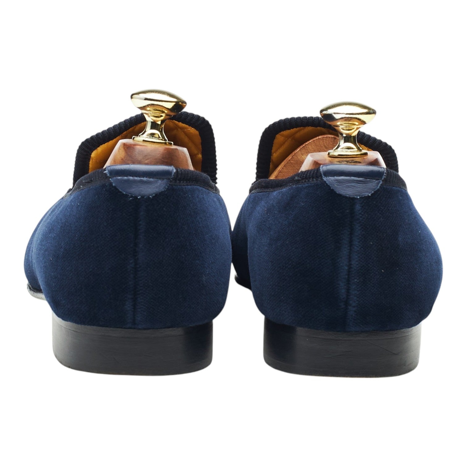 New & Lingwood Albert pantoufles velours bleu marine UK 8