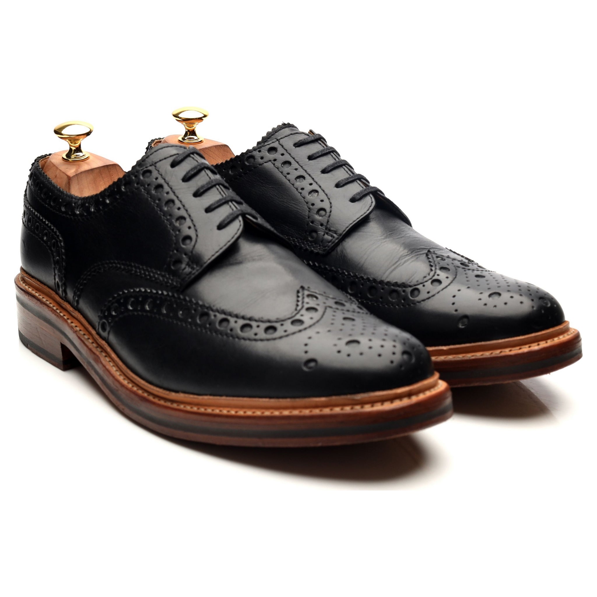 Grenson Archie derbies brogues cuir noir UK 10,5