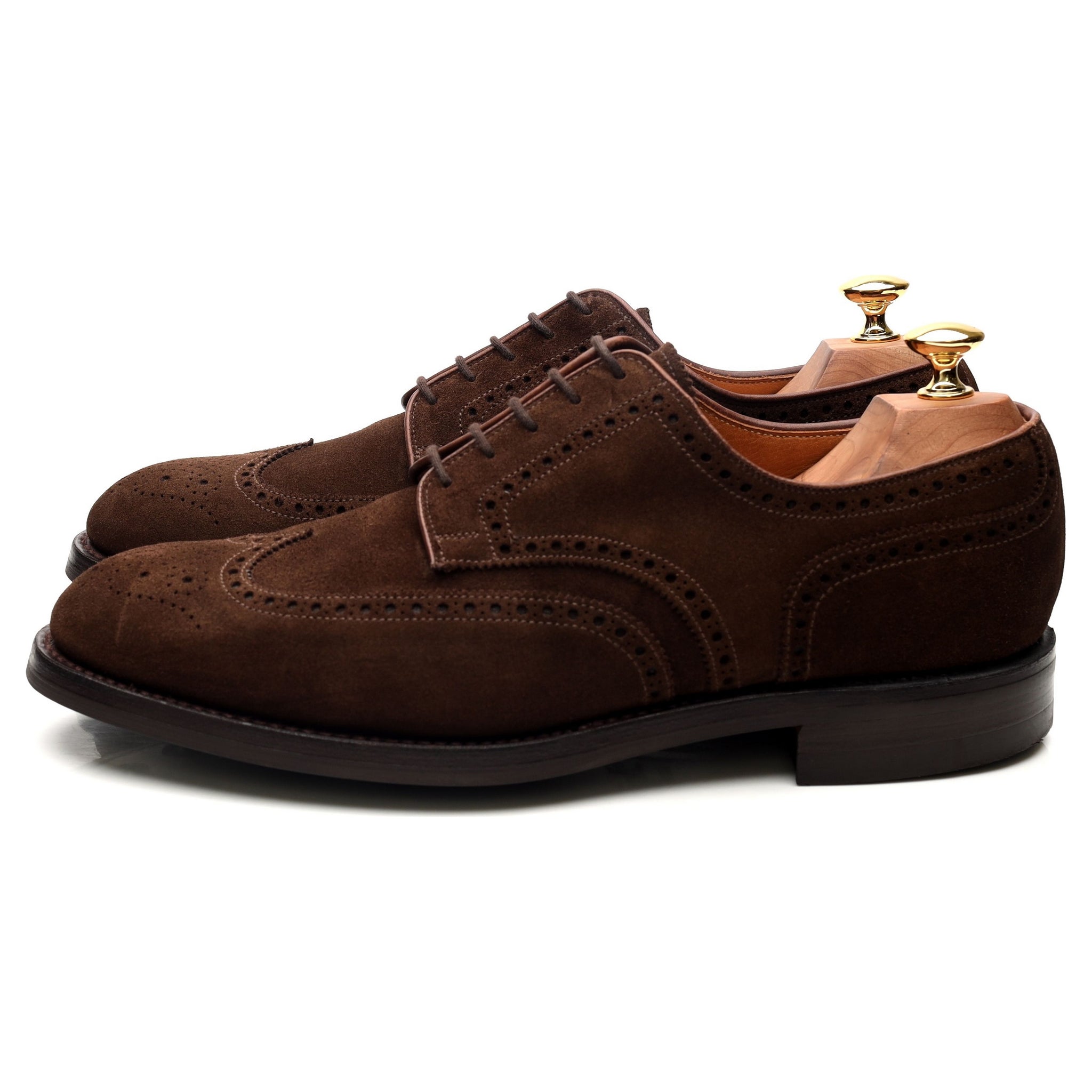 Crockett & Jones Cardiff derbies daim marron UK 9