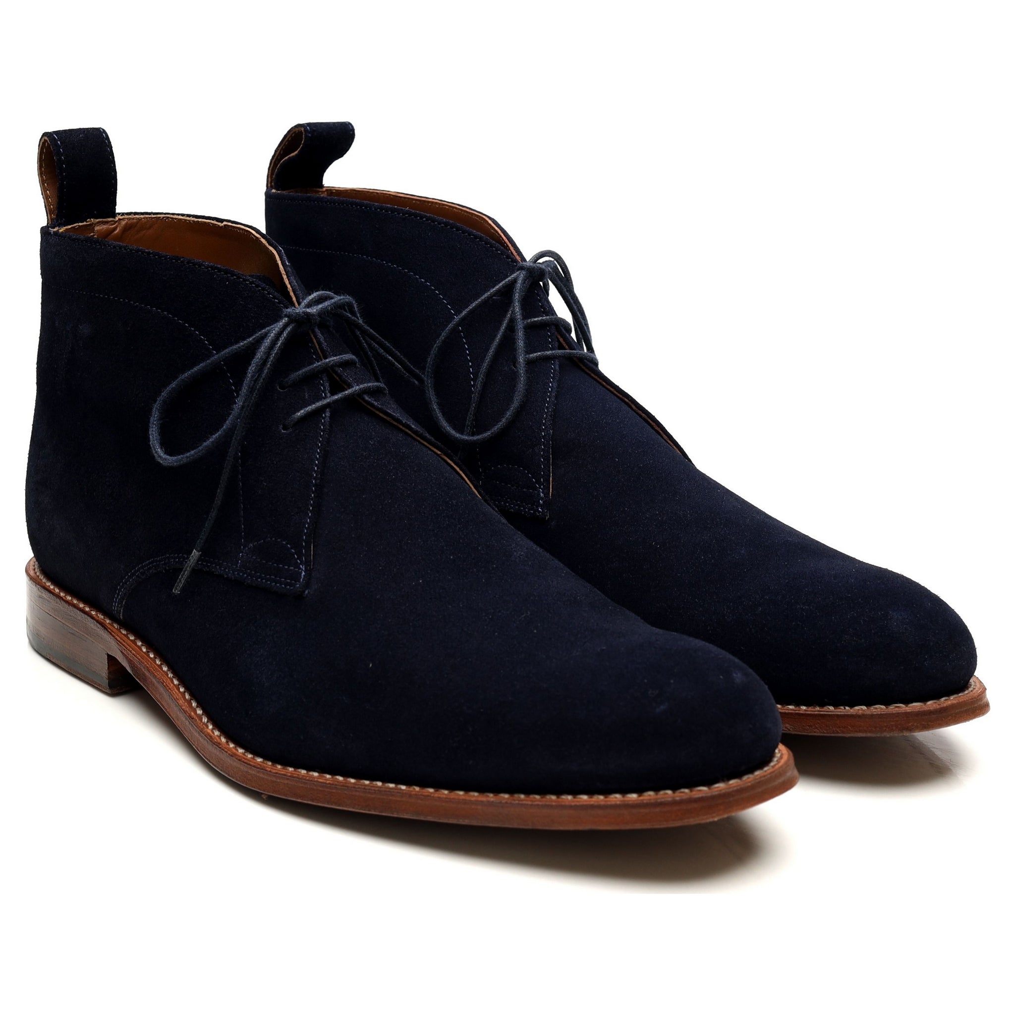 Grenson Marcus bottines chukka daim bleu marine UK 10