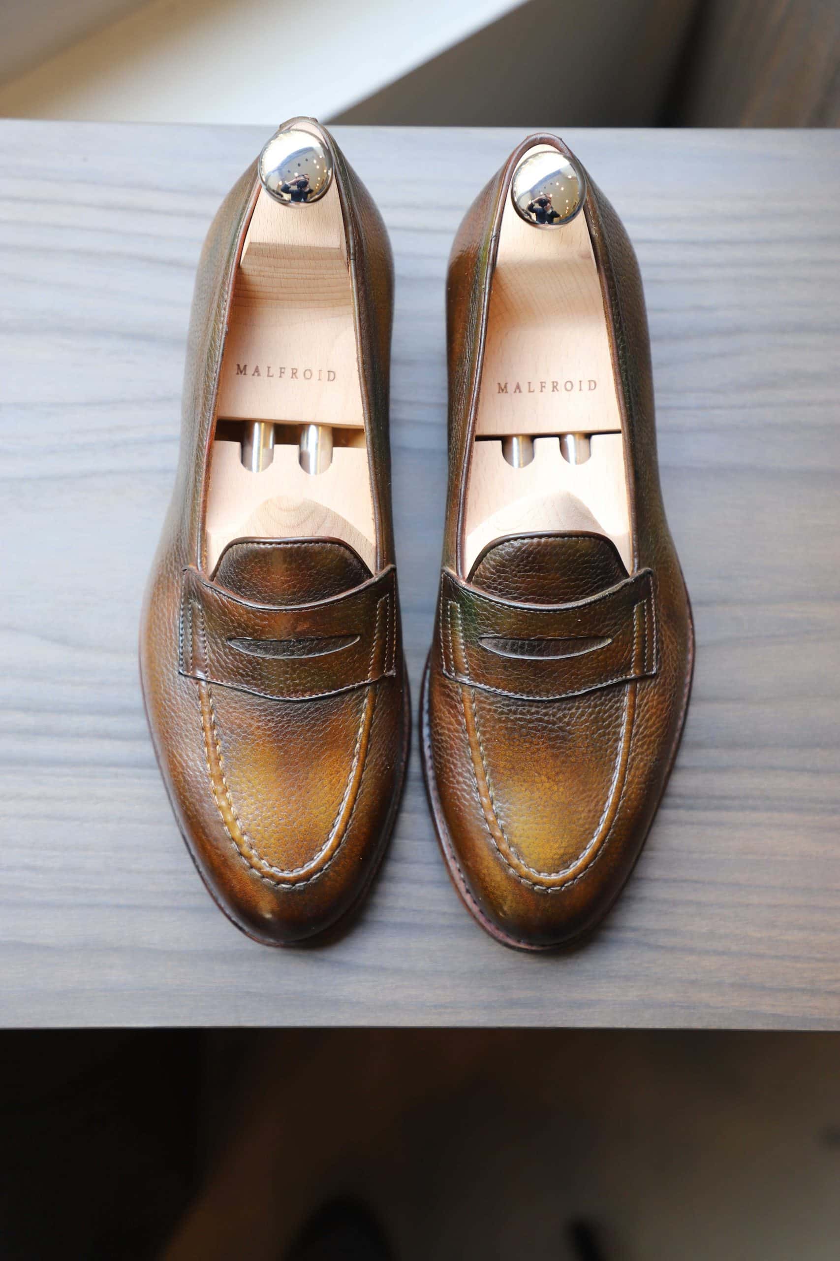 Malfroid Newport Superleggera mocassins grainé