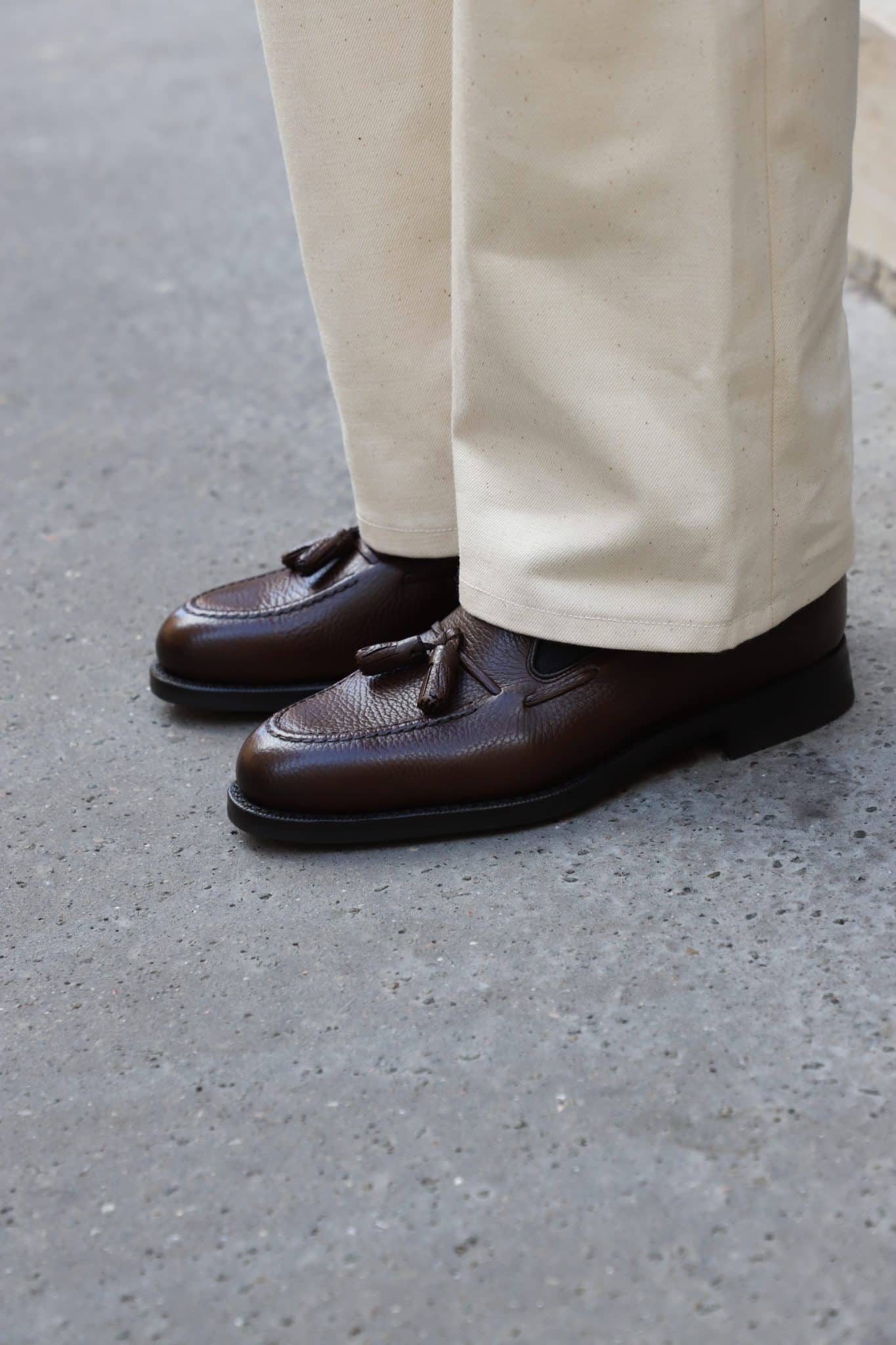 Malfroid Goodwood mocassin cuir grainé gomme Dainite