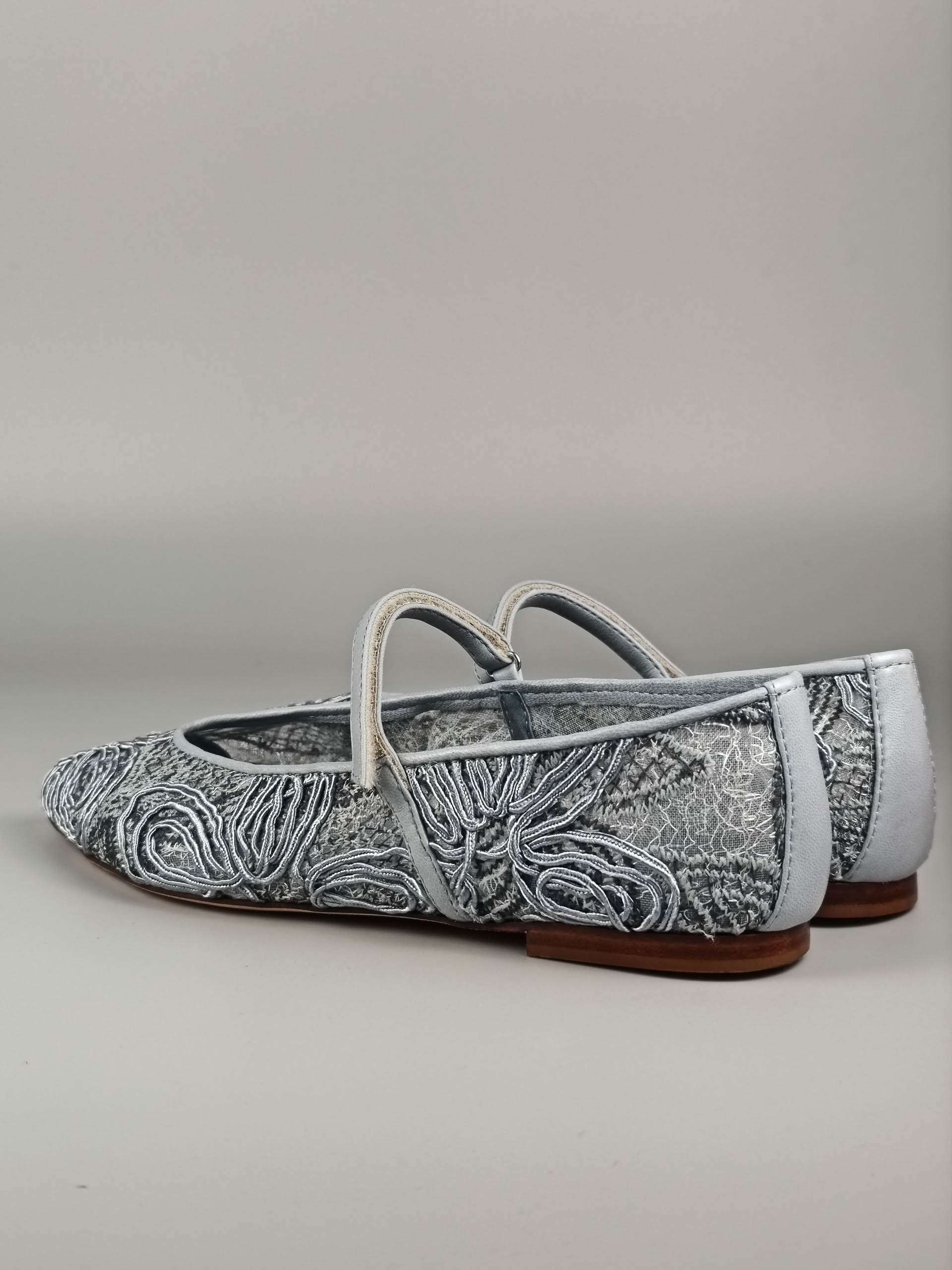 Lorena Paggi Margota ballerines tissu bleu ciel