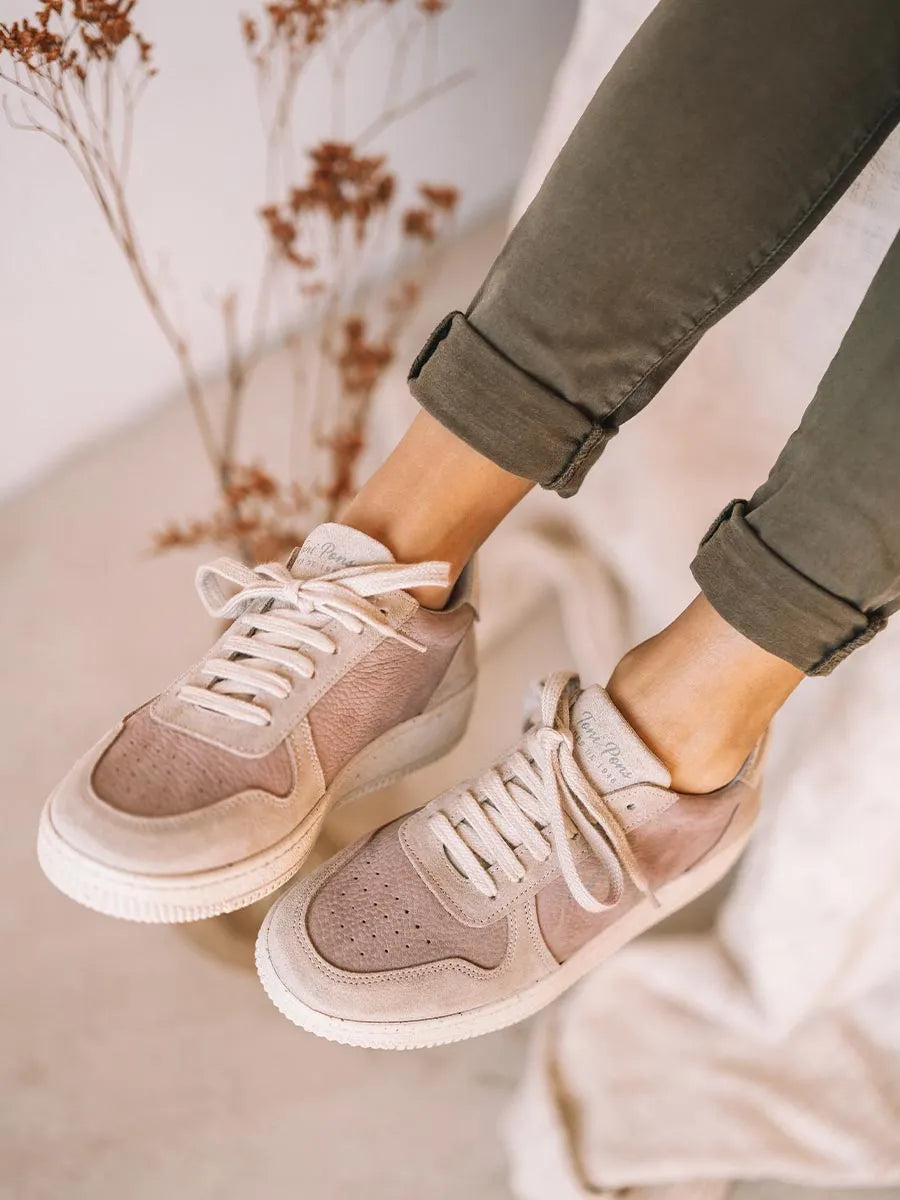 Toni Pons Atenea baskets daim cuir pierre