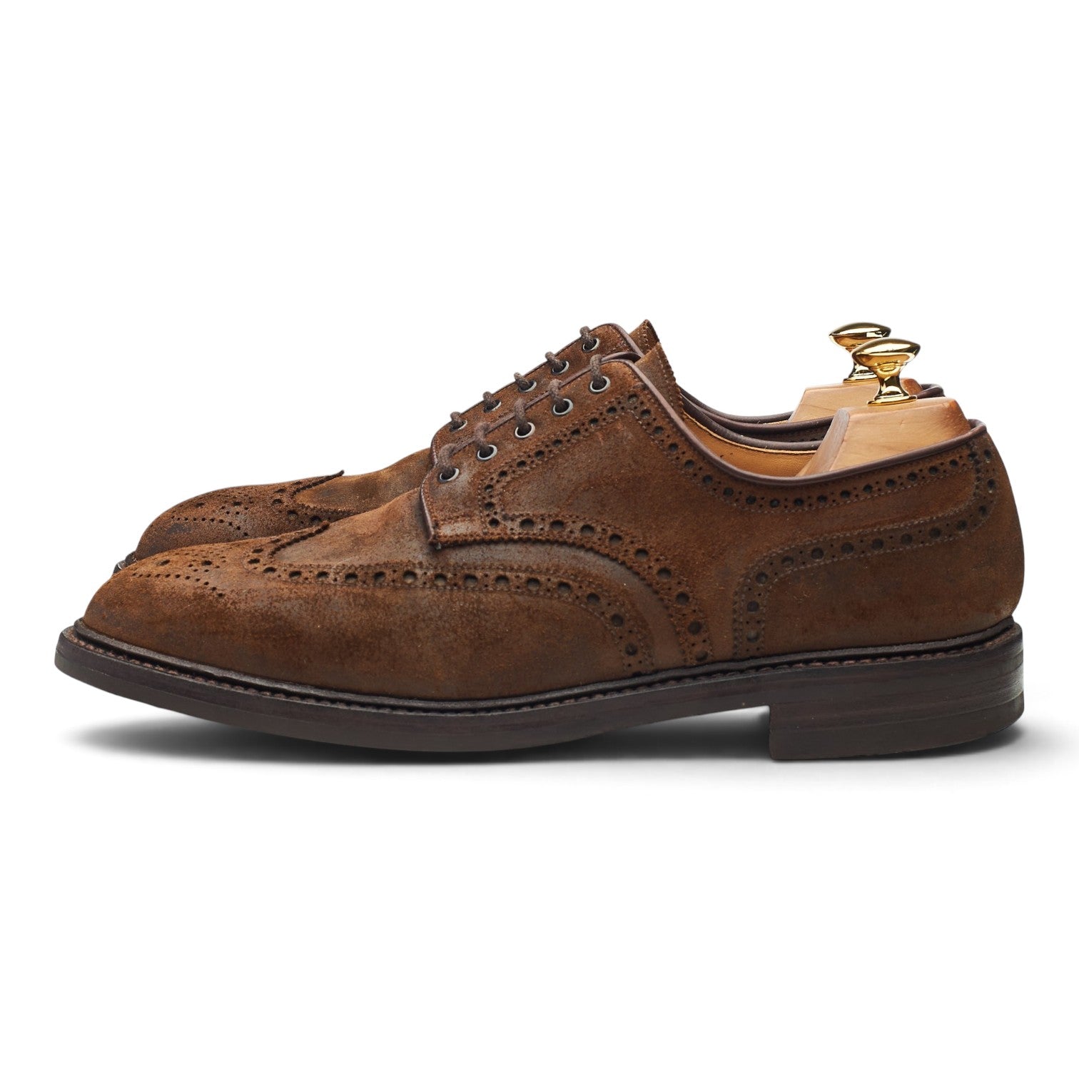 Crockett & Jones Cardigan 4 derby daim marron UK 10