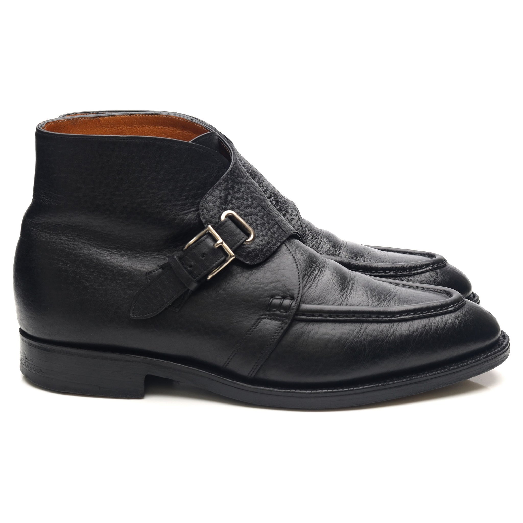 John Lobb Davos boots cuir grainé noir UK 10,5