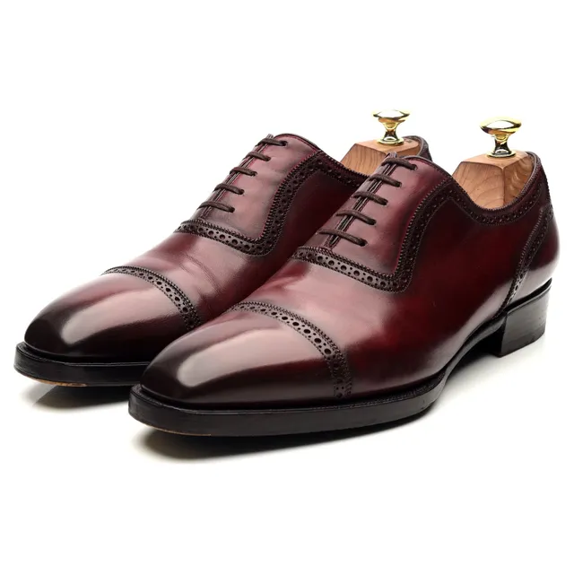 Antonio Meccariello Principes 3 richelieus cuir bordeaux UK 7.5
