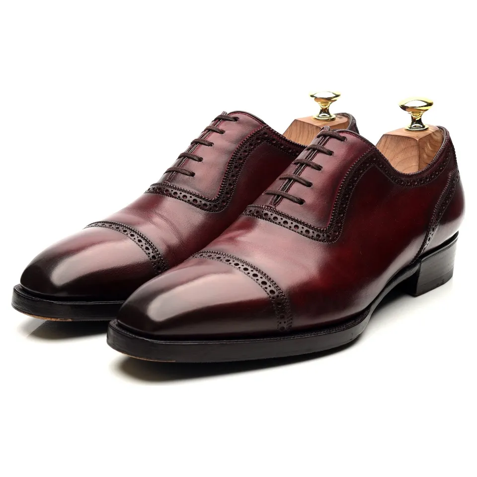 Antonio Meccariello Principes 3 richelieus cuir bordeaux UK 7.5