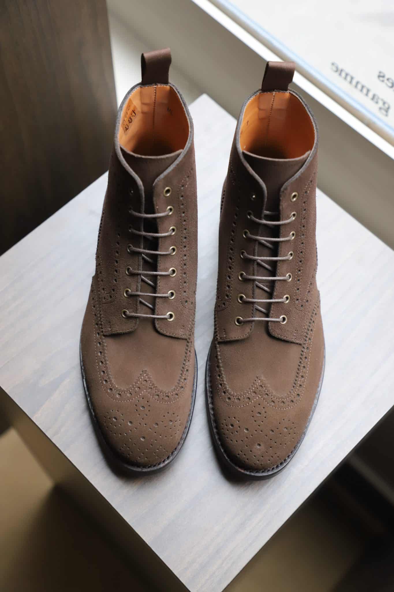 Malfroid Brogue-Master boots cuir daim chocolat