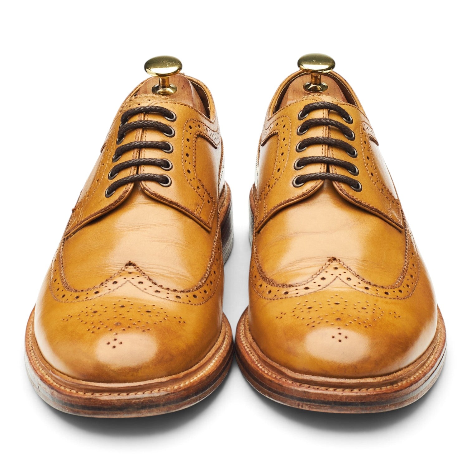 Grenson Sid derby cuir camel UK 8 semelle cuir