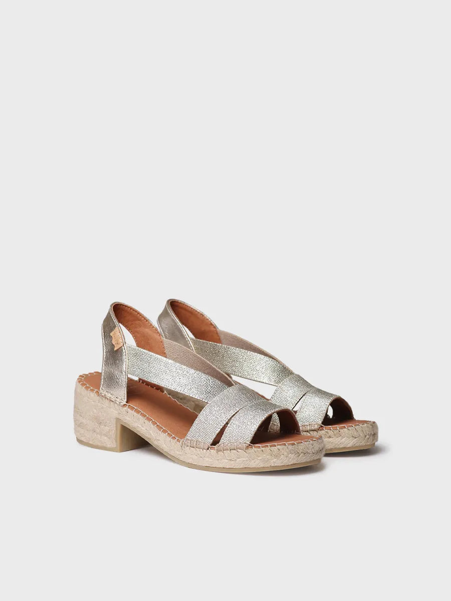 TONI PONS DAMA espadrille talon 5,5 cm platine