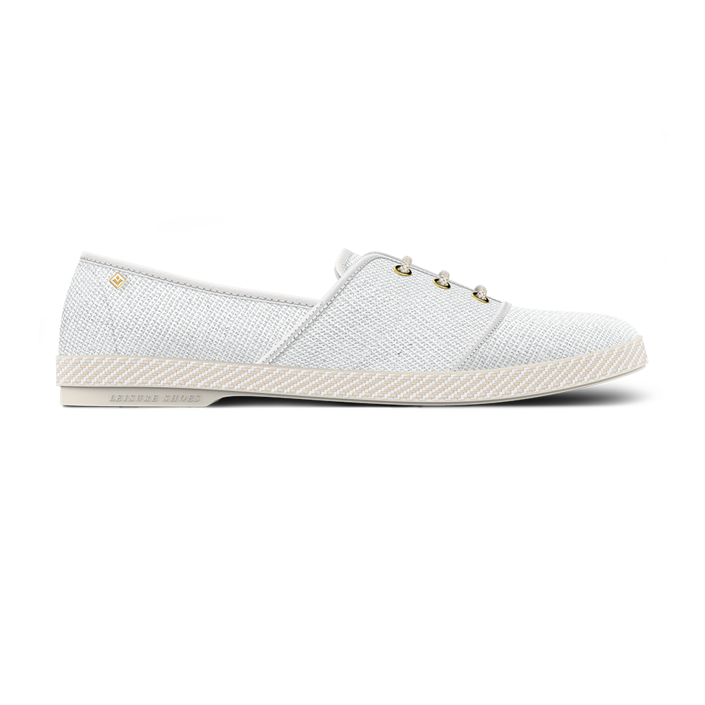 Rivieras Lacets espadrilles blanc toile coton