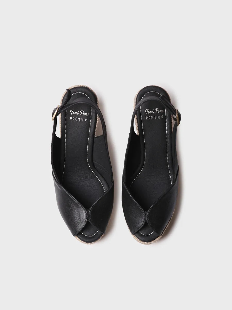 Toni Pons Oprah espadrille compensée noire talon 10 cm
