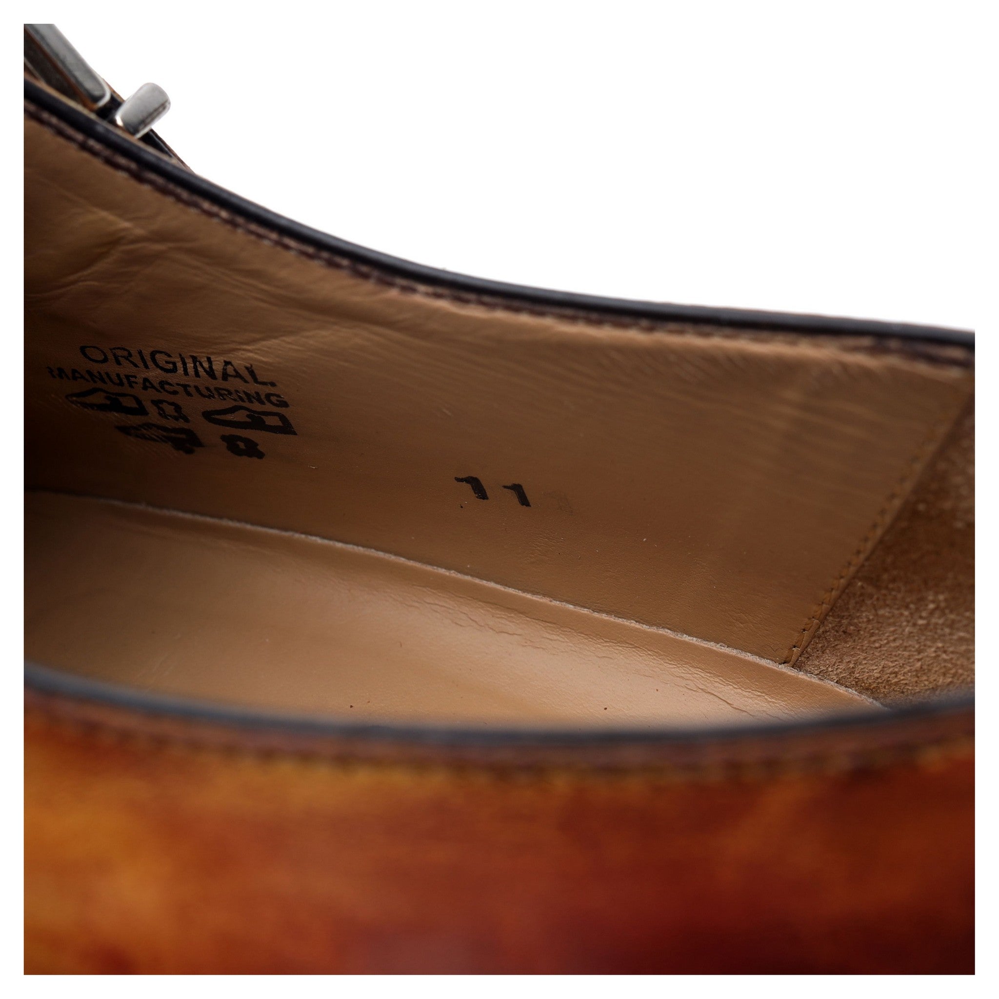 Scarpe di Bianco Palermo chaussures monk cuir marron 10 UK