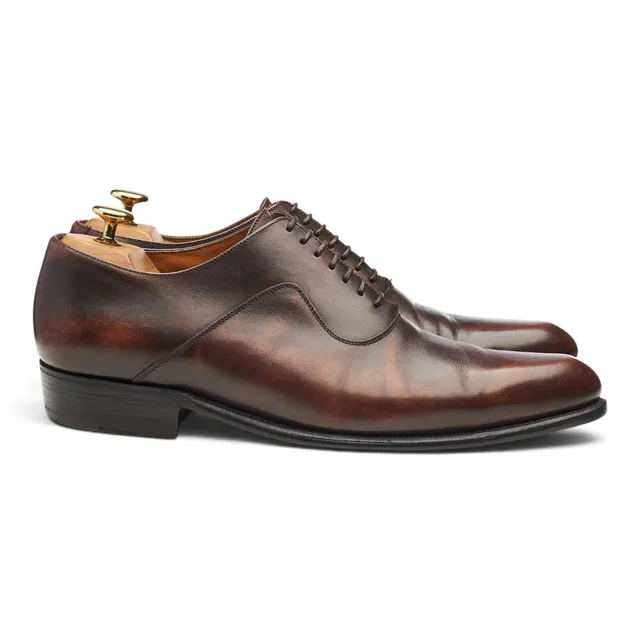 J.M. Weston 7 Eyelets oxford marron pointure UK 8 cuir patiné