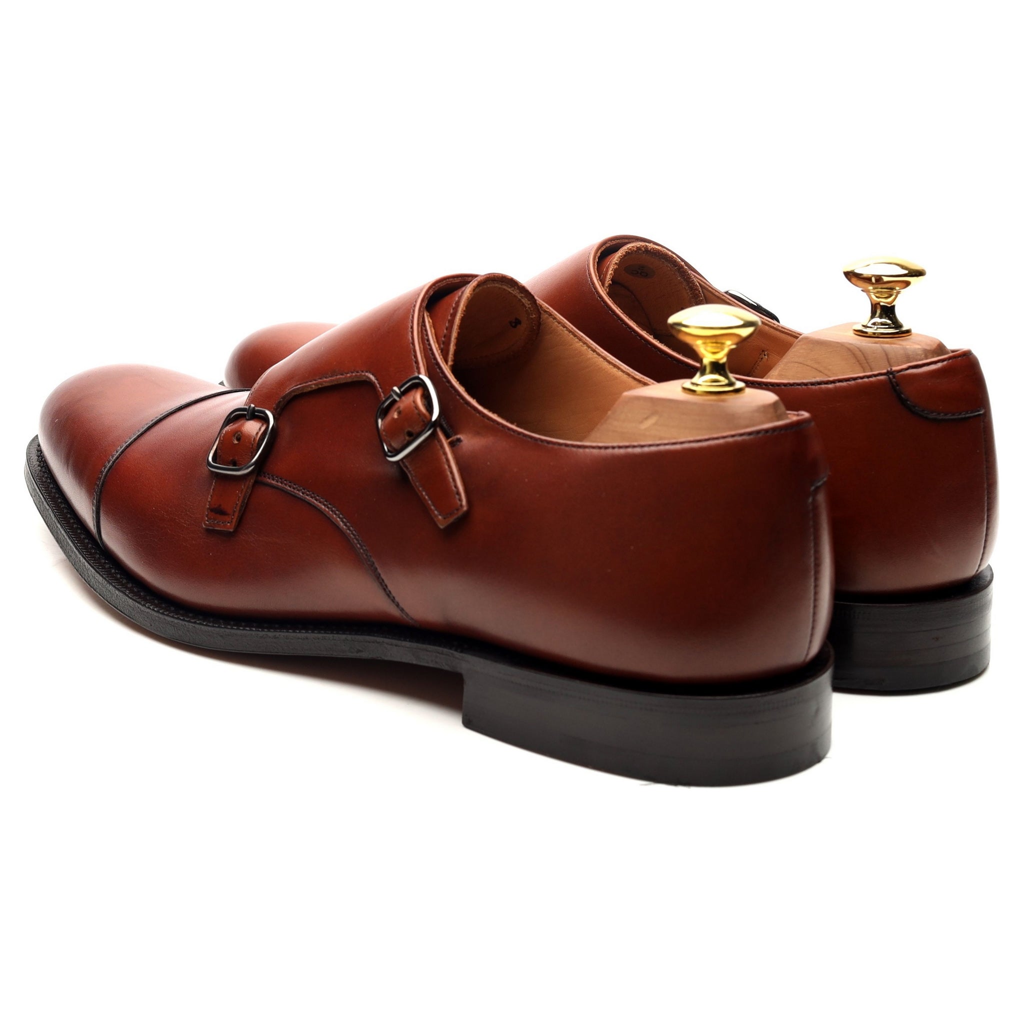 Church's Detroit chaussures monk cuir marron UK 8