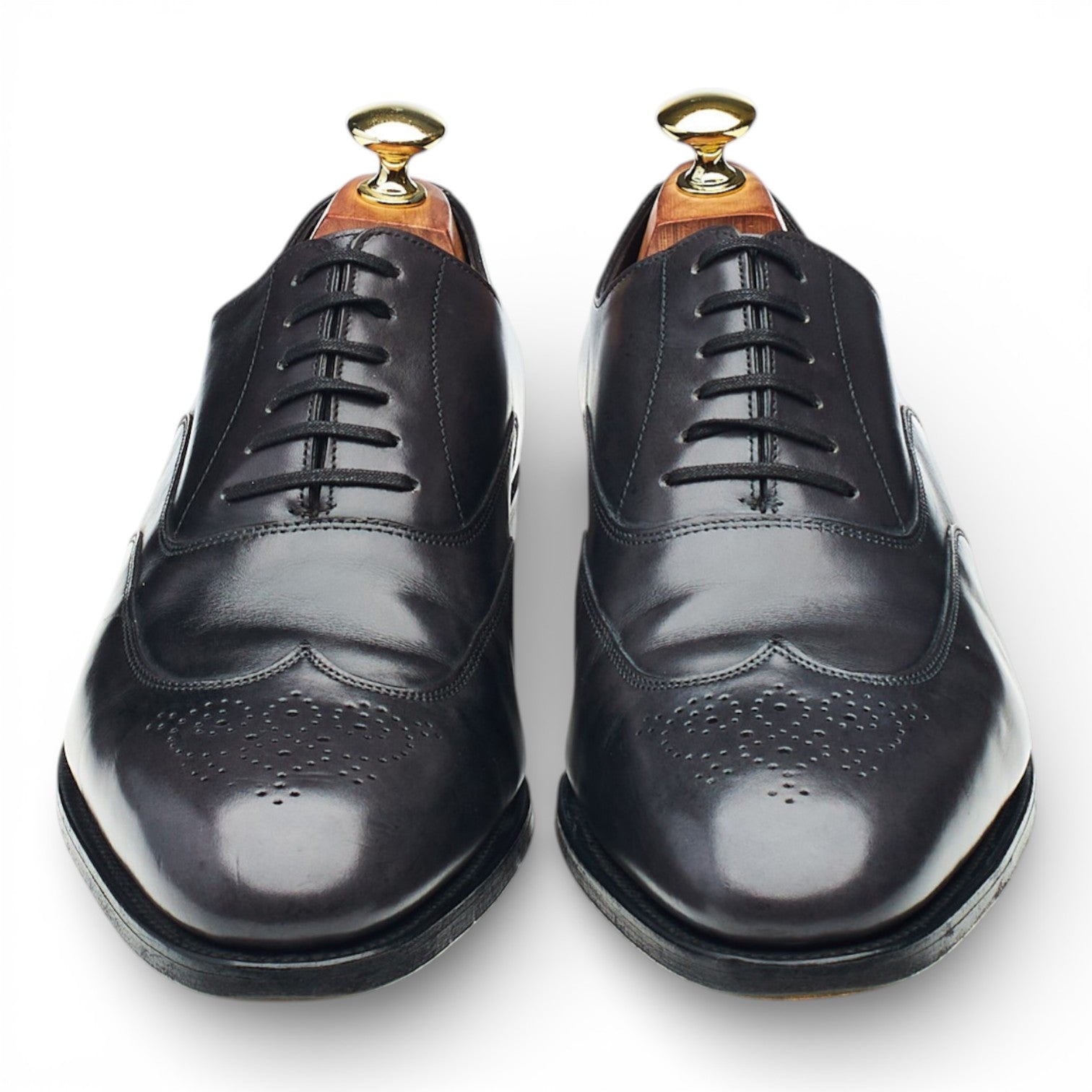 Hermès Hector richelieu cuir gris foncé pointure UK 7